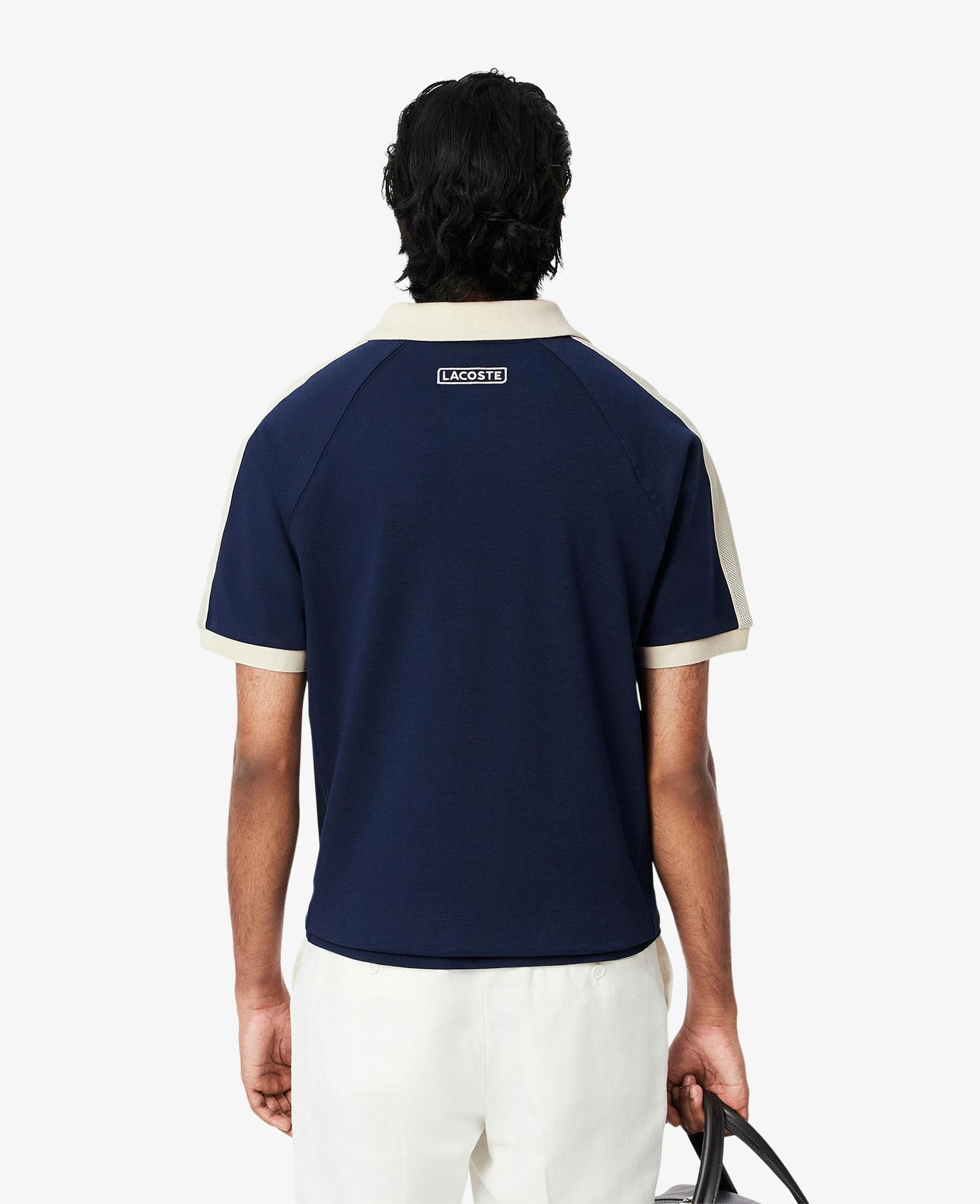 Erkek Classic Fit Organik Pamuk Renk Bloklu Lacivert Polo