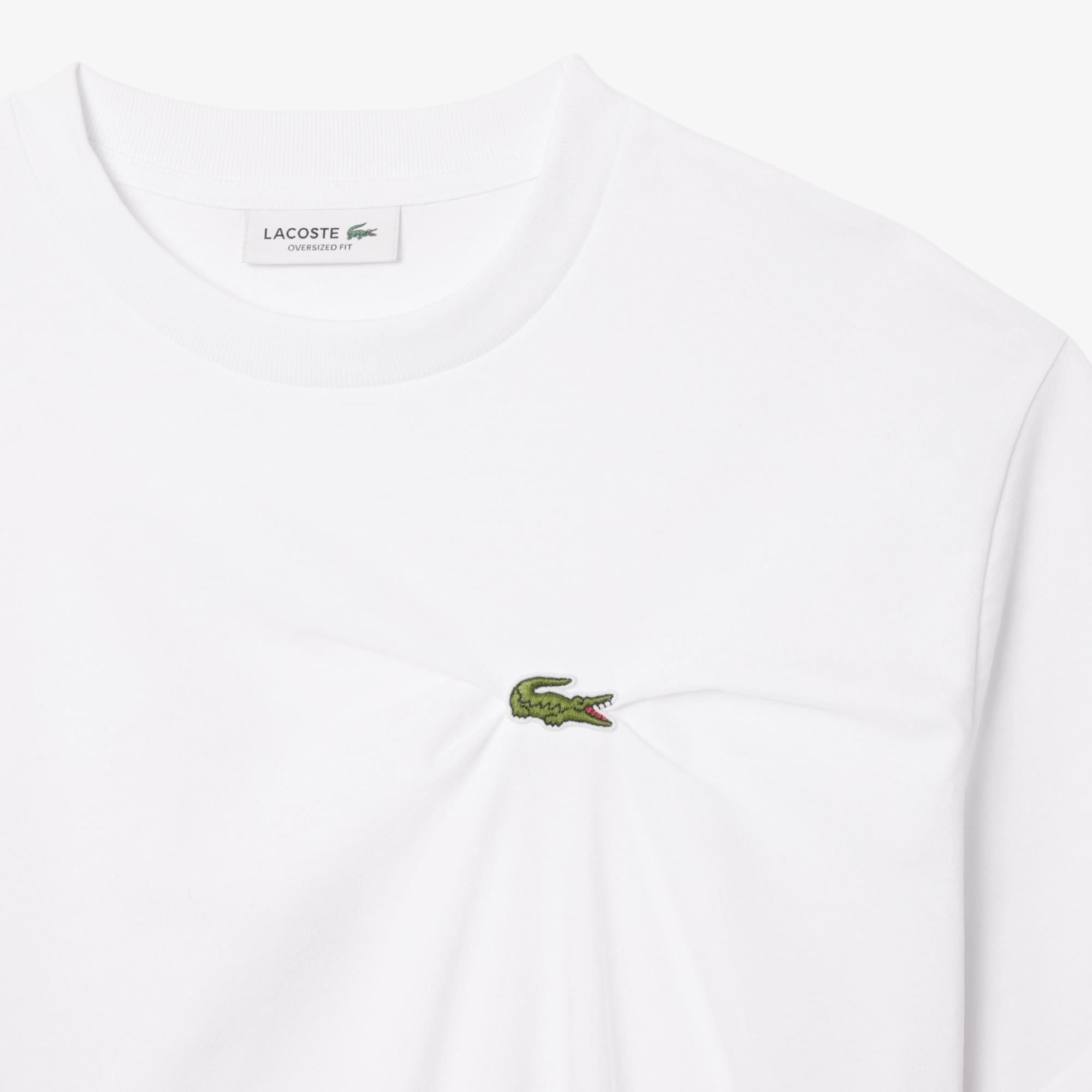Kadın Oversize Fit Bisiklet Yaka Beyaz T-Shirt