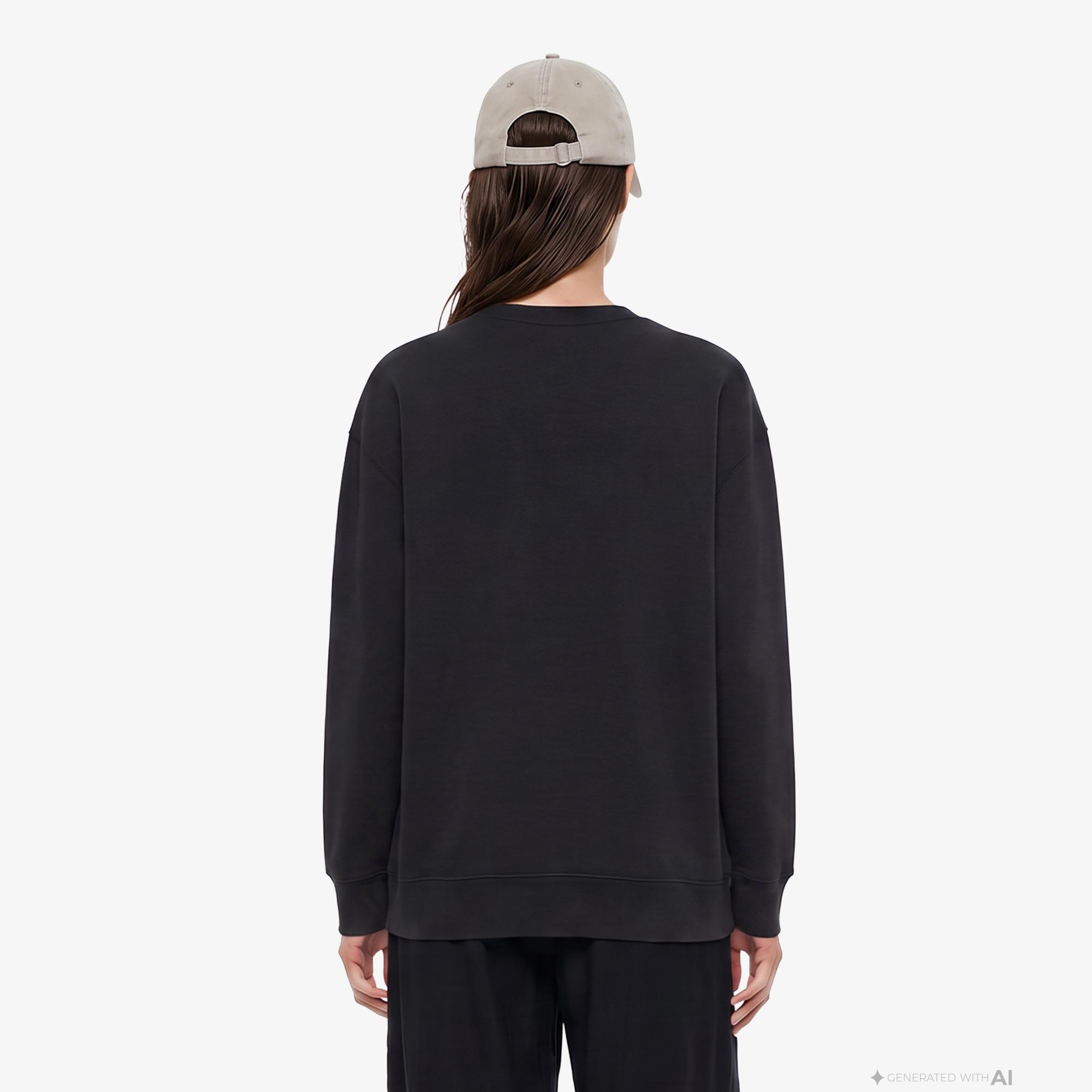 FashFed Unisex Siyah Sweatshirt