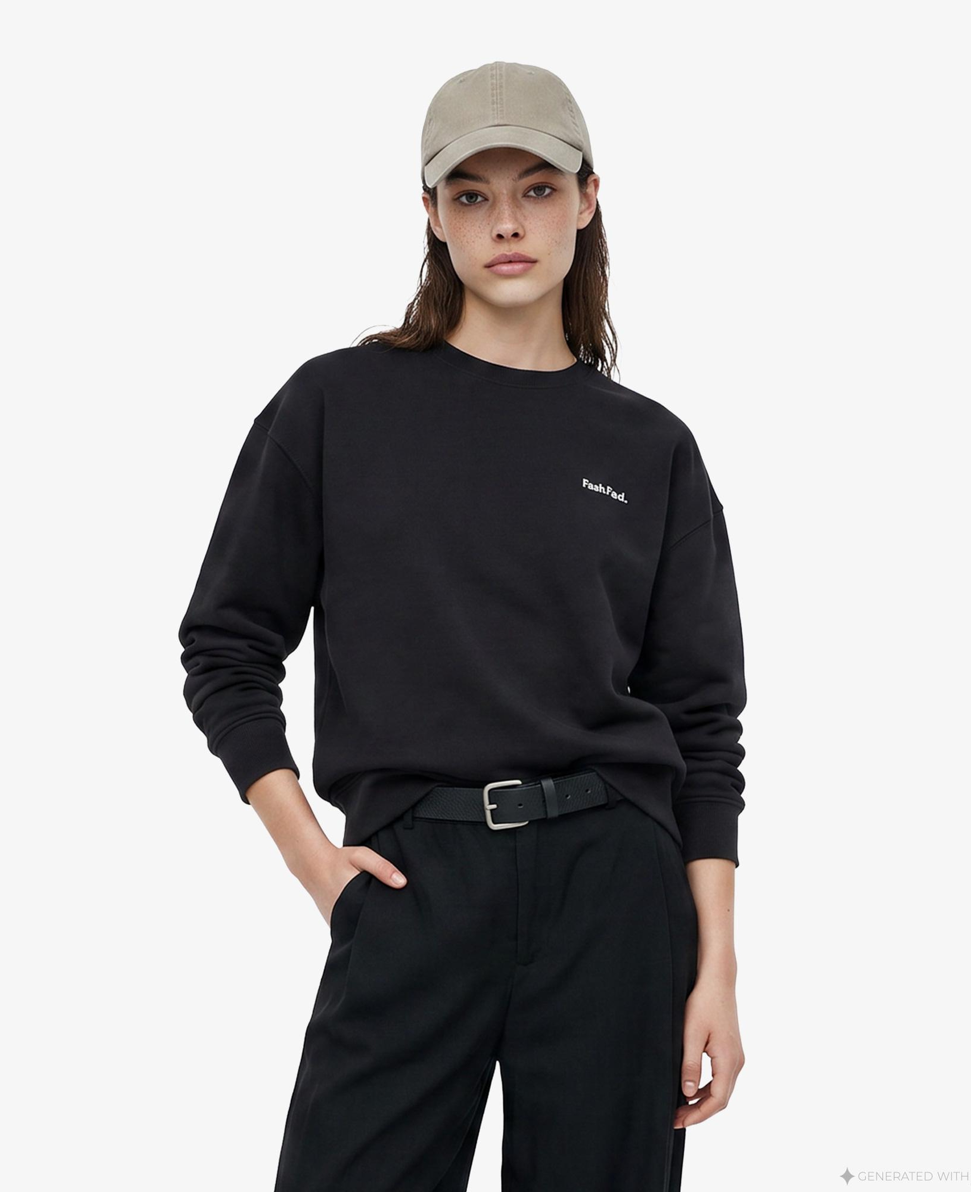 FashFed Unisex Siyah Sweatshirt