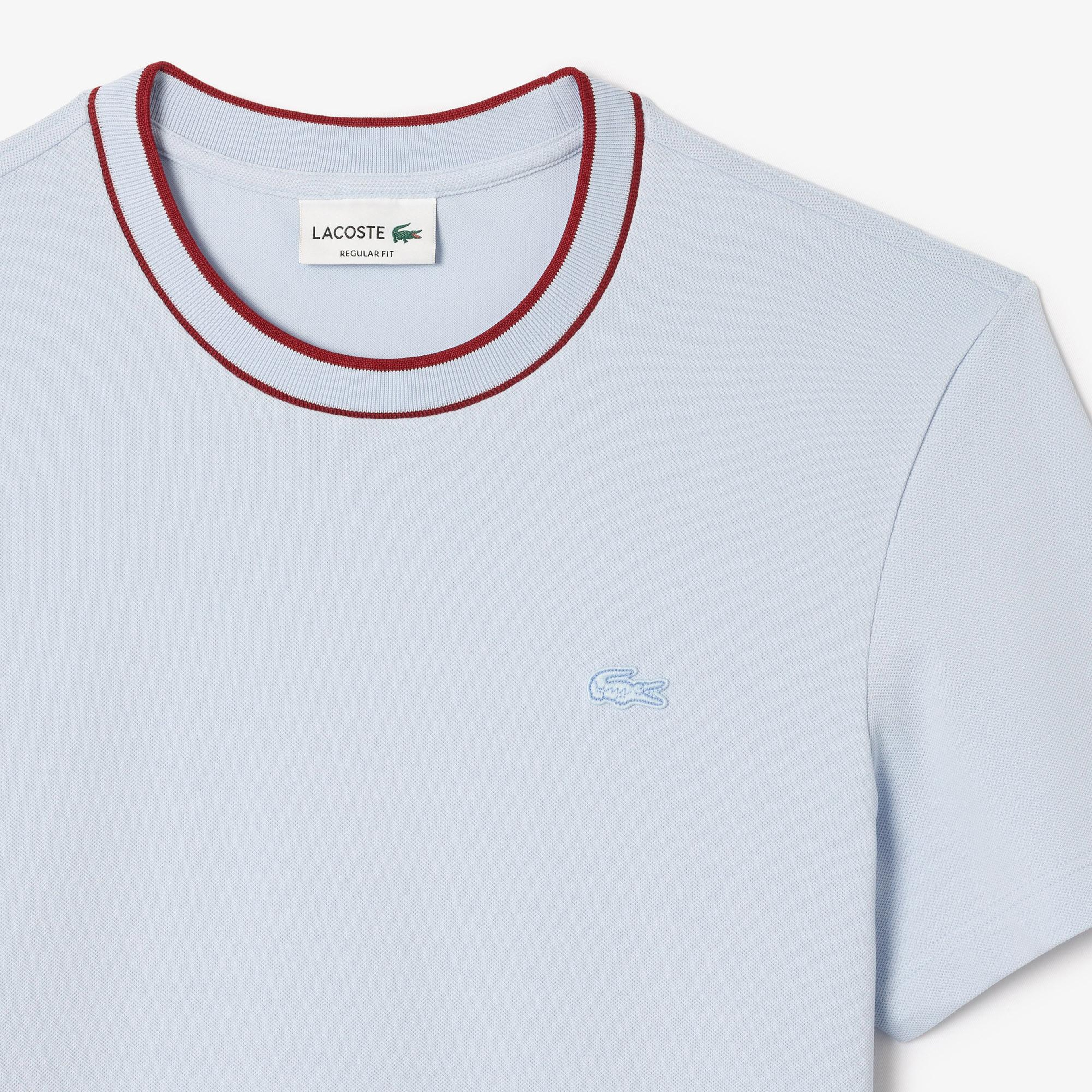 Erkek Regular Fit Bisiklet Yaka Açık Mavi T-Shirt