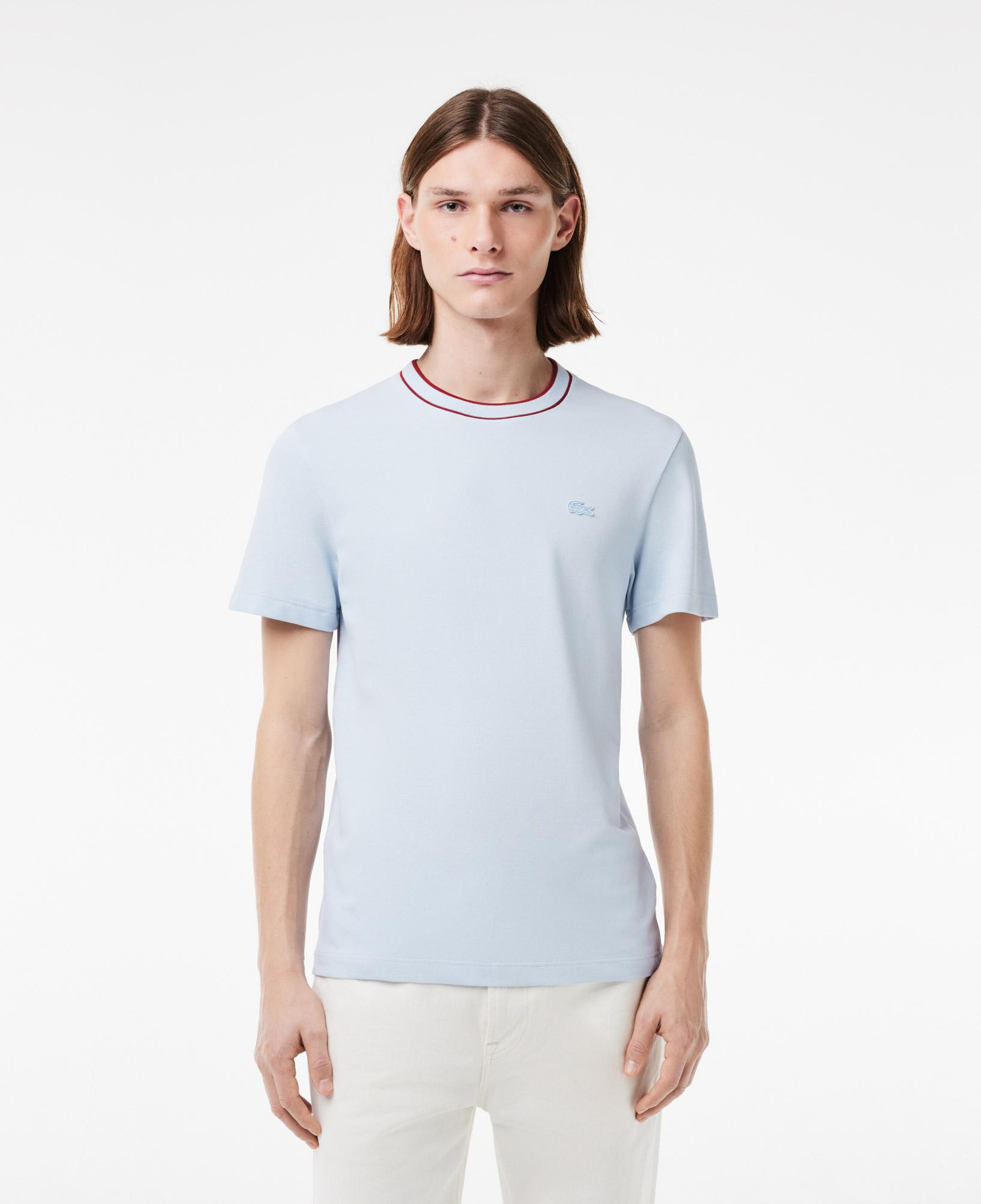 Erkek Regular Fit Bisiklet Yaka Açık Mavi T-Shirt