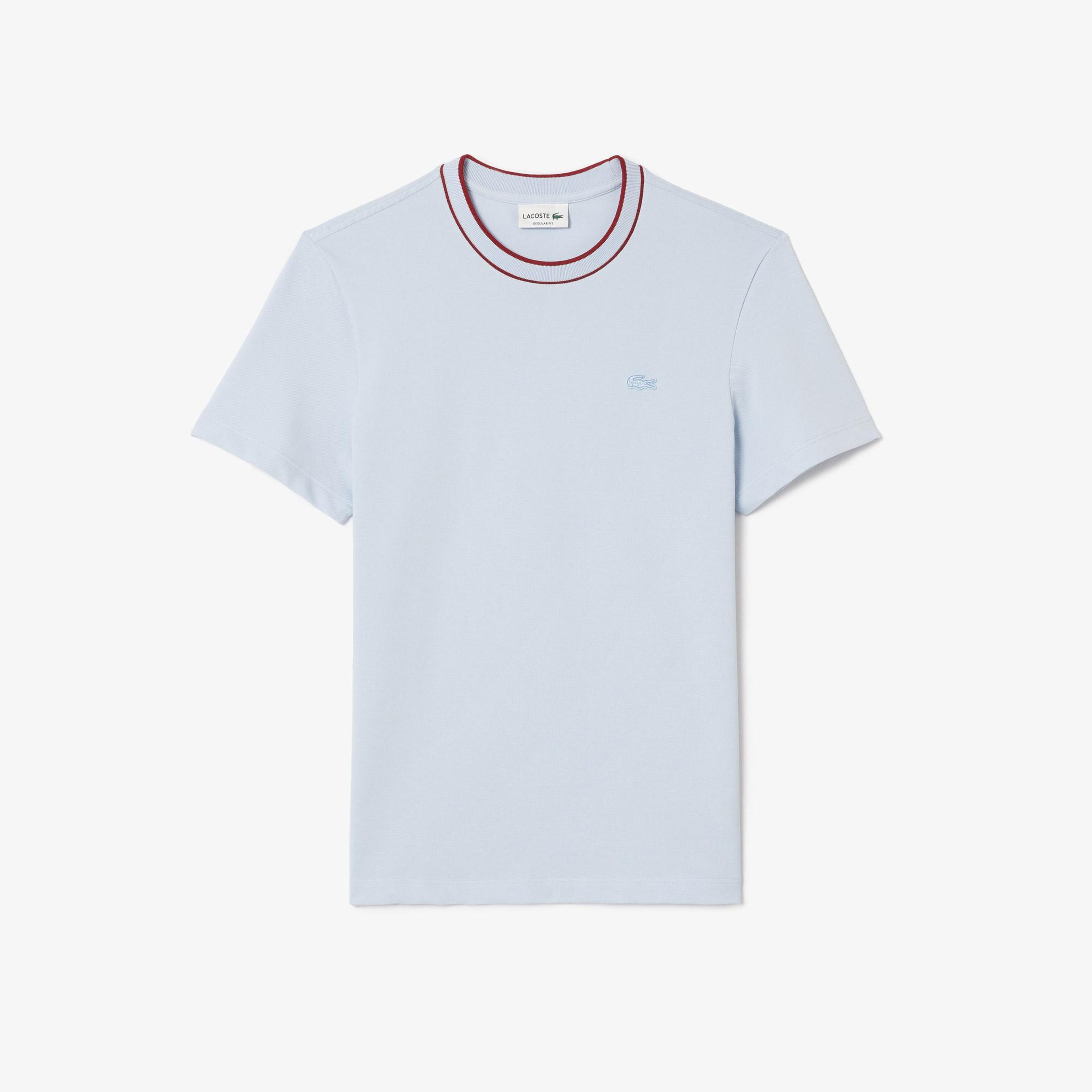 Erkek Regular Fit Bisiklet Yaka Açık Mavi T-Shirt