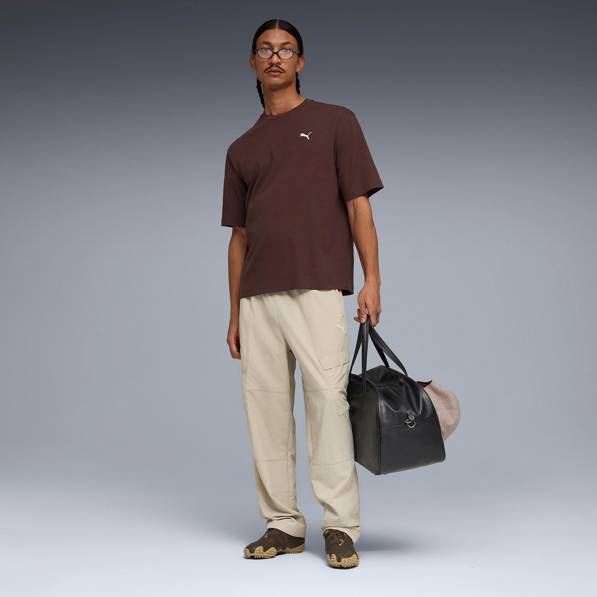 Puma Wardrobe Ess Boxy Erkek Kahverengi T-Shirt