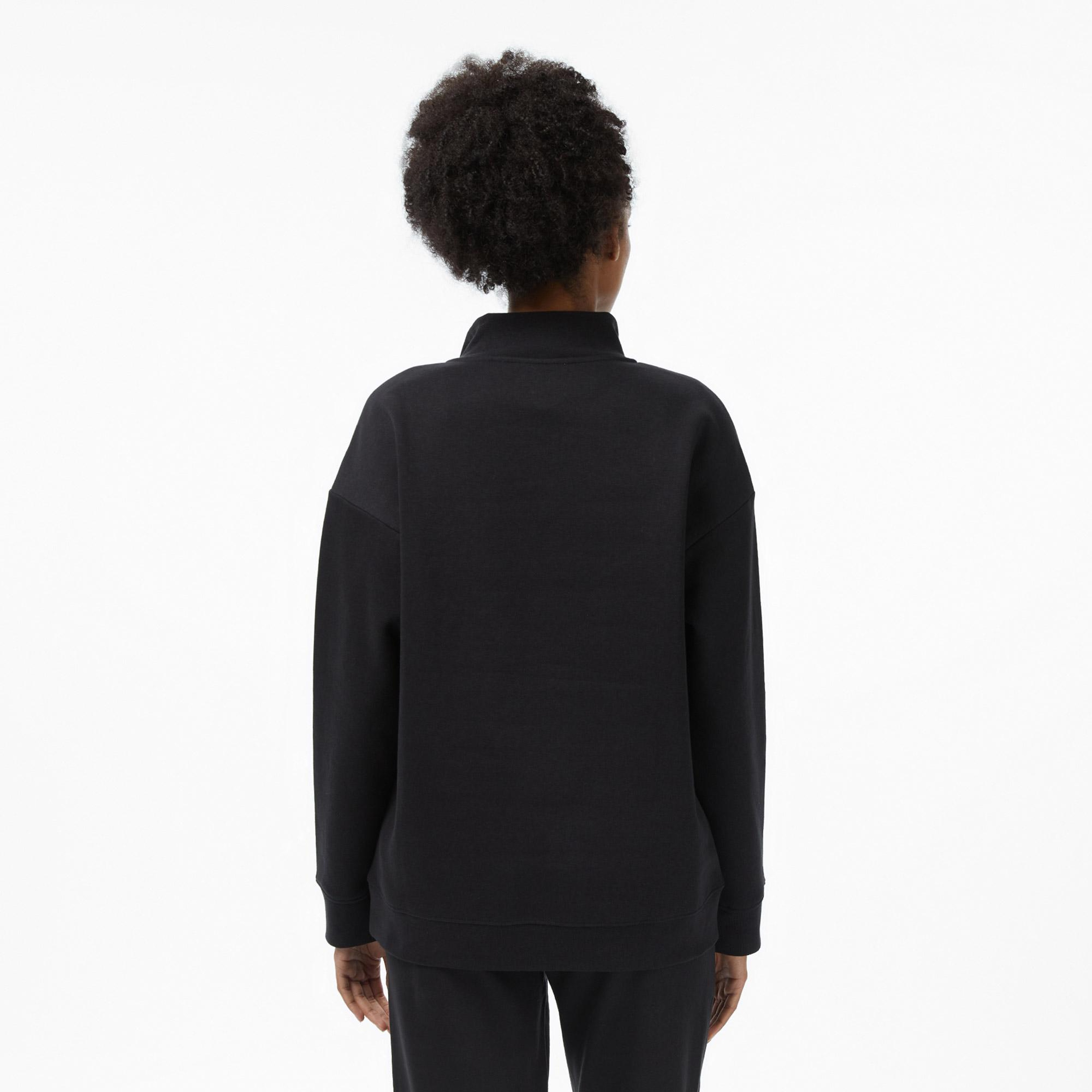 Puma Ess Scrıpt Half-Zip Crew Kadın Siyah Sweatshirt