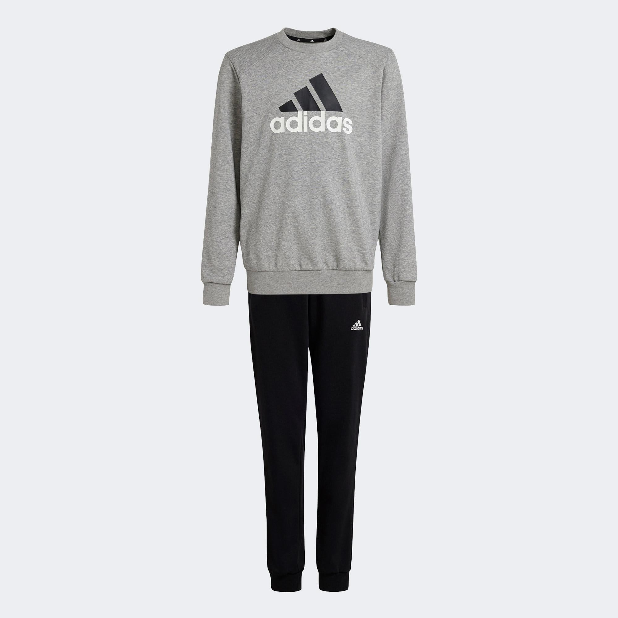 adidas Essentials Big Logo French Terry Çocuk Gri Eşofman Takımı