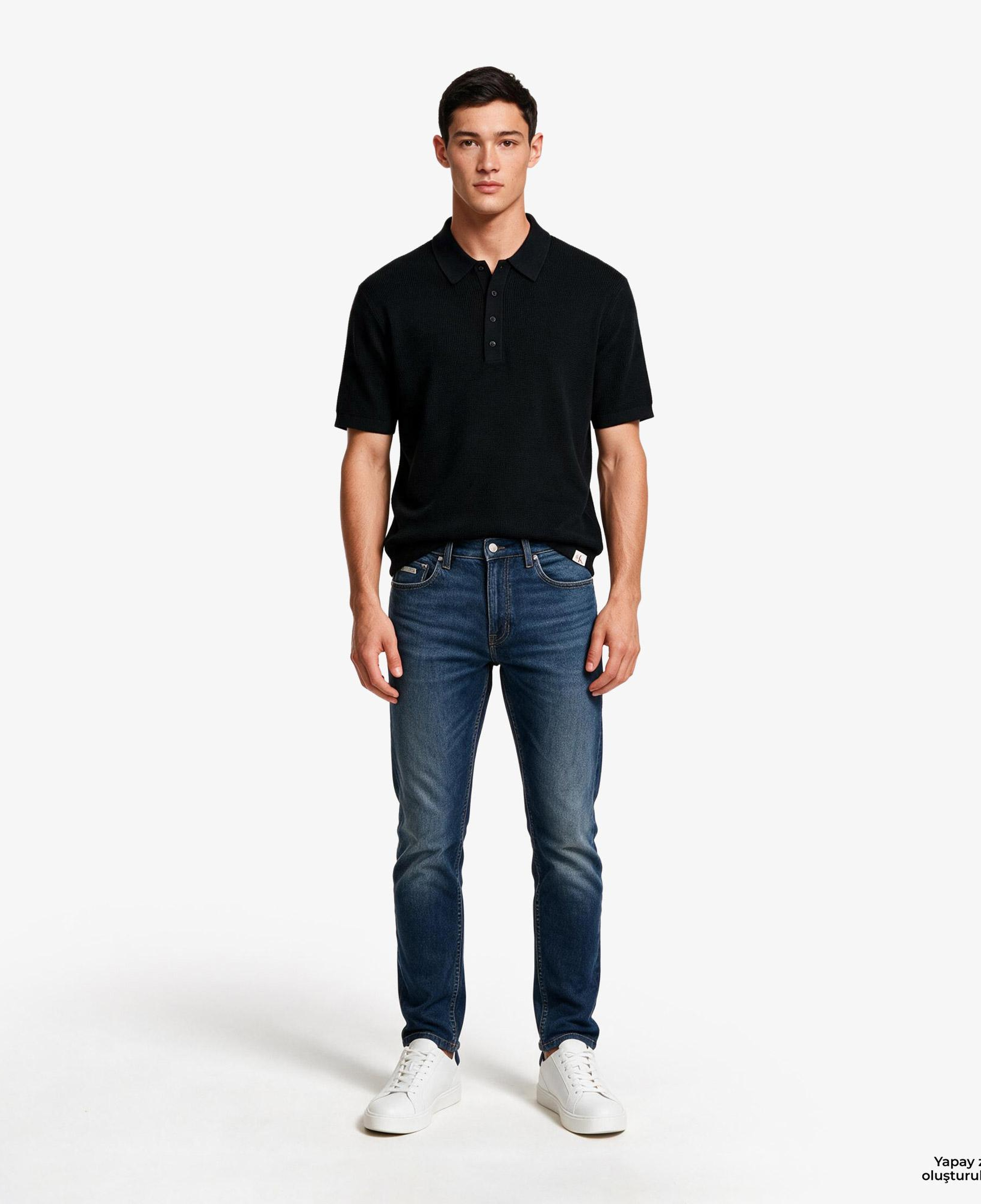 Calvin Klein Cotton Waffle Erkek Siyah Triko