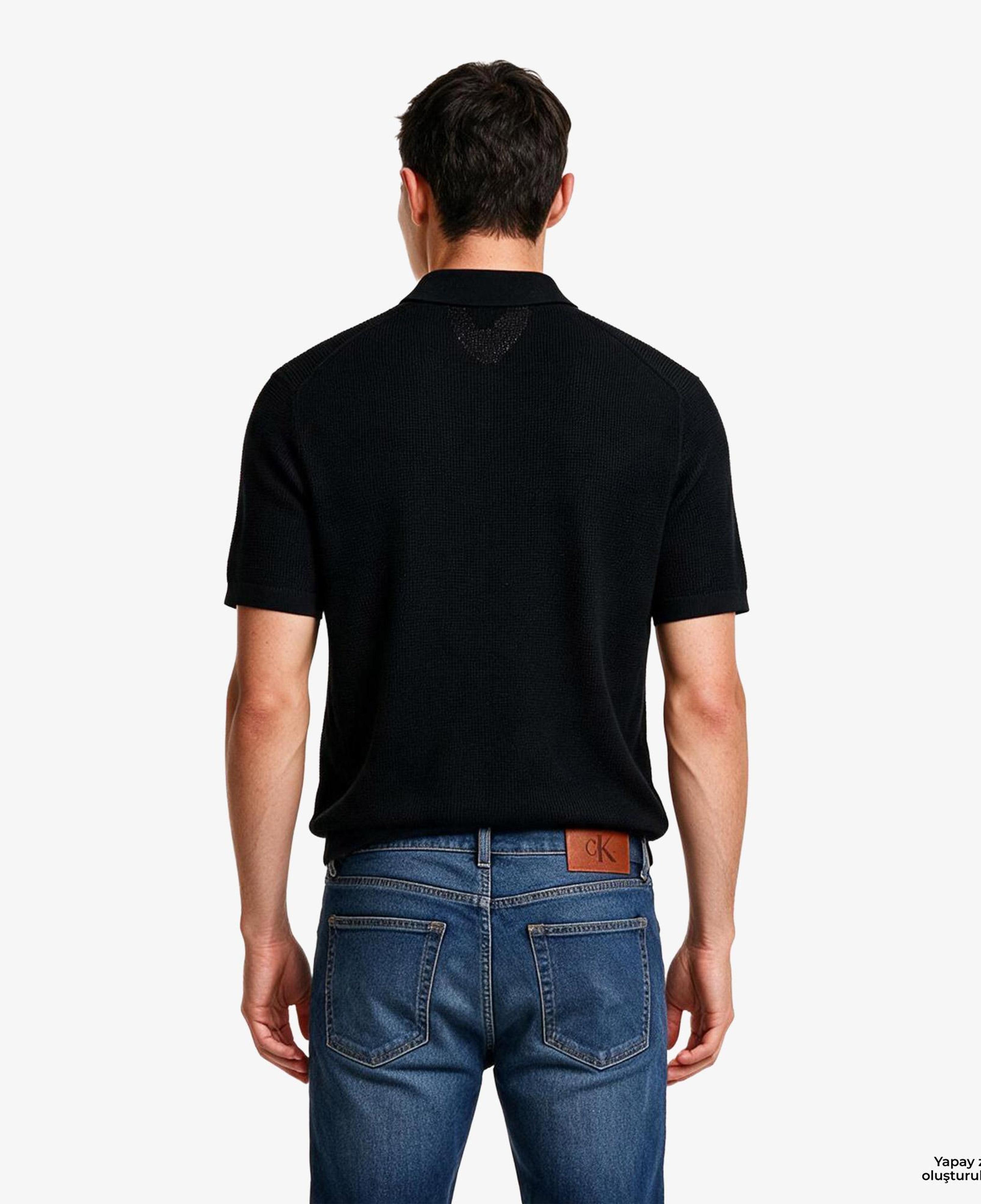 Calvin Klein Cotton Waffle Erkek Siyah Triko