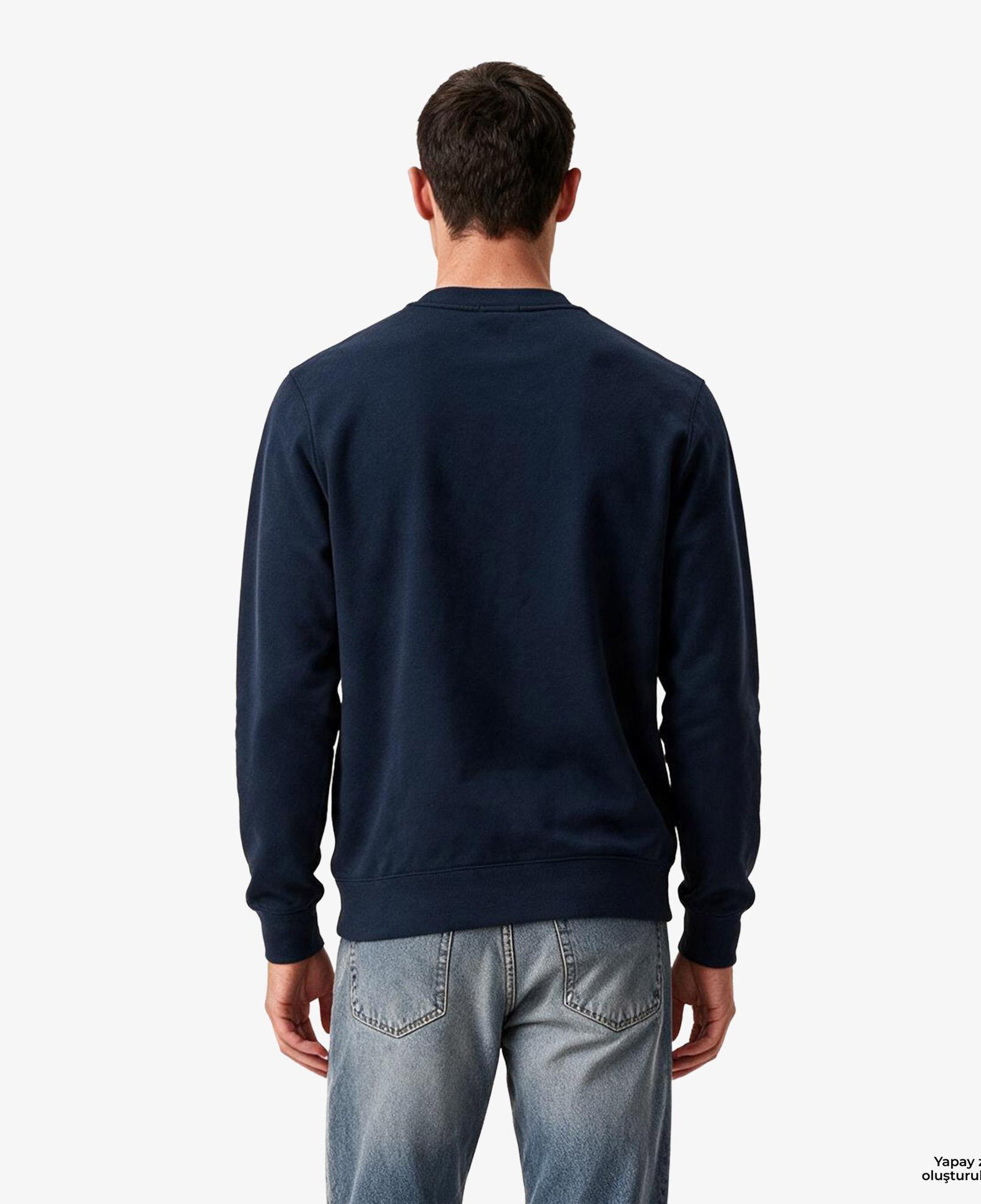 Calvin Klein Terry Monogram Erkek Mavi Sweatshirt
