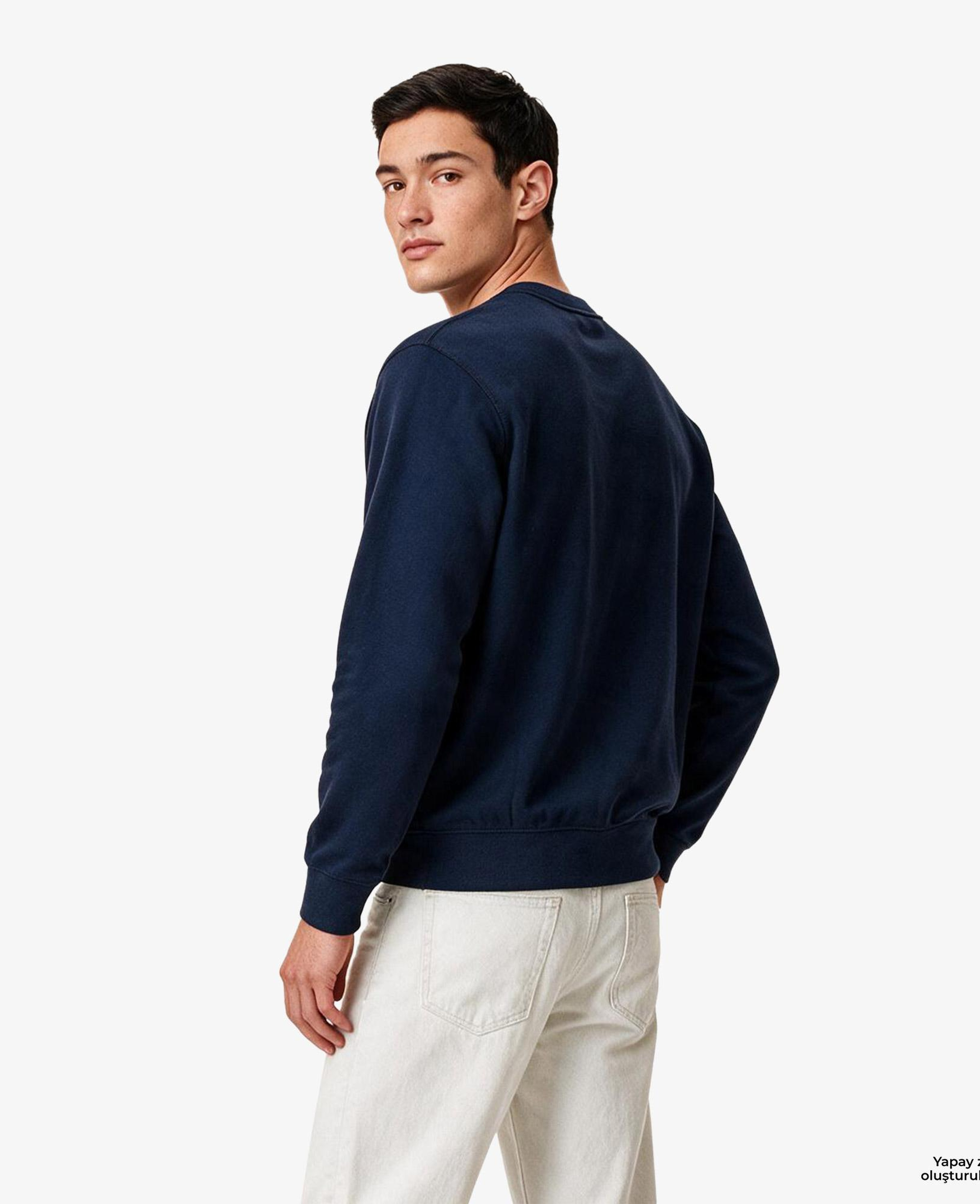 Calvin Klein Terry Monologo Erkek Mavi Sweatshirt