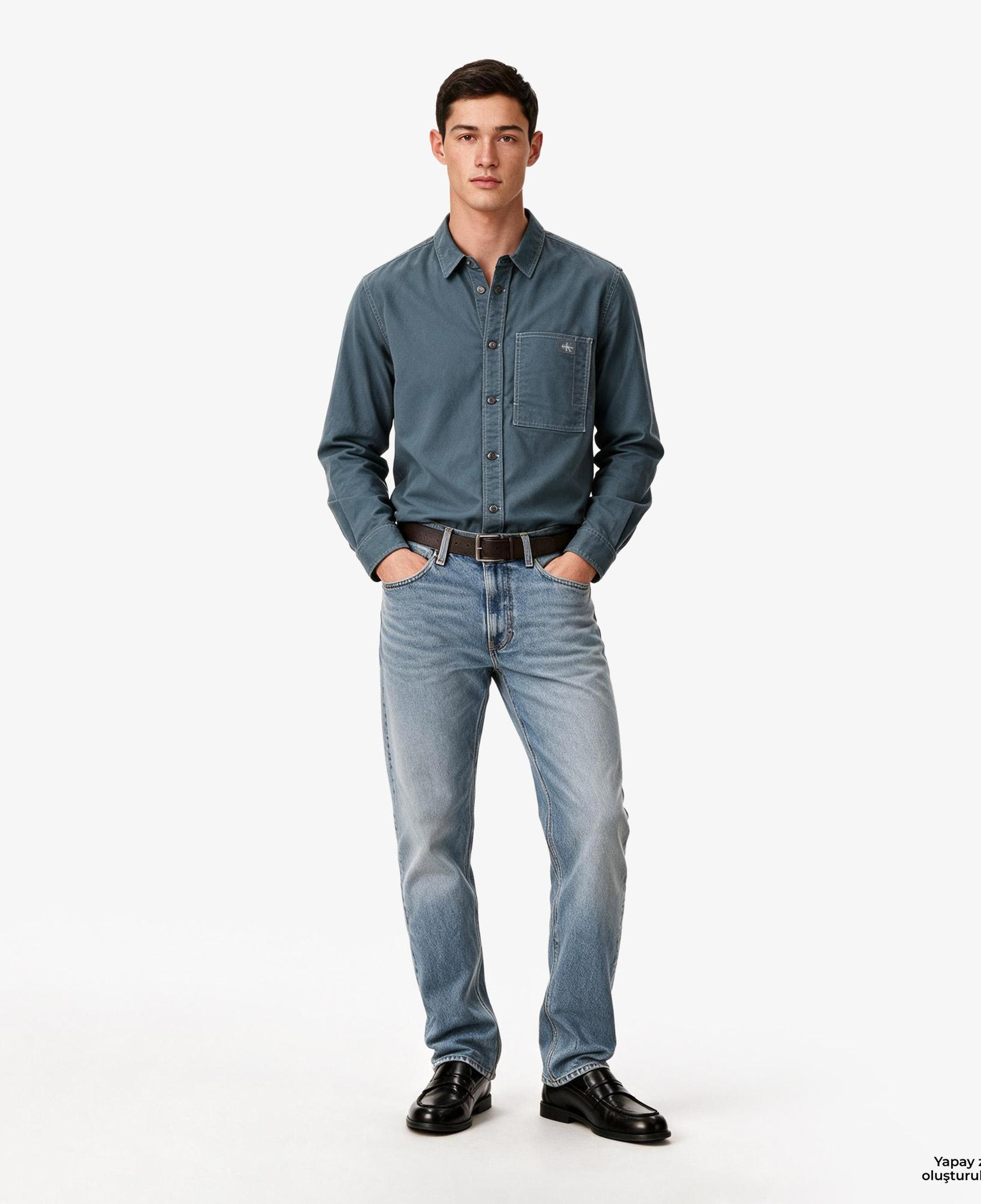 Calvin Klein Matty Canvas Erkek Mavi Ceket
