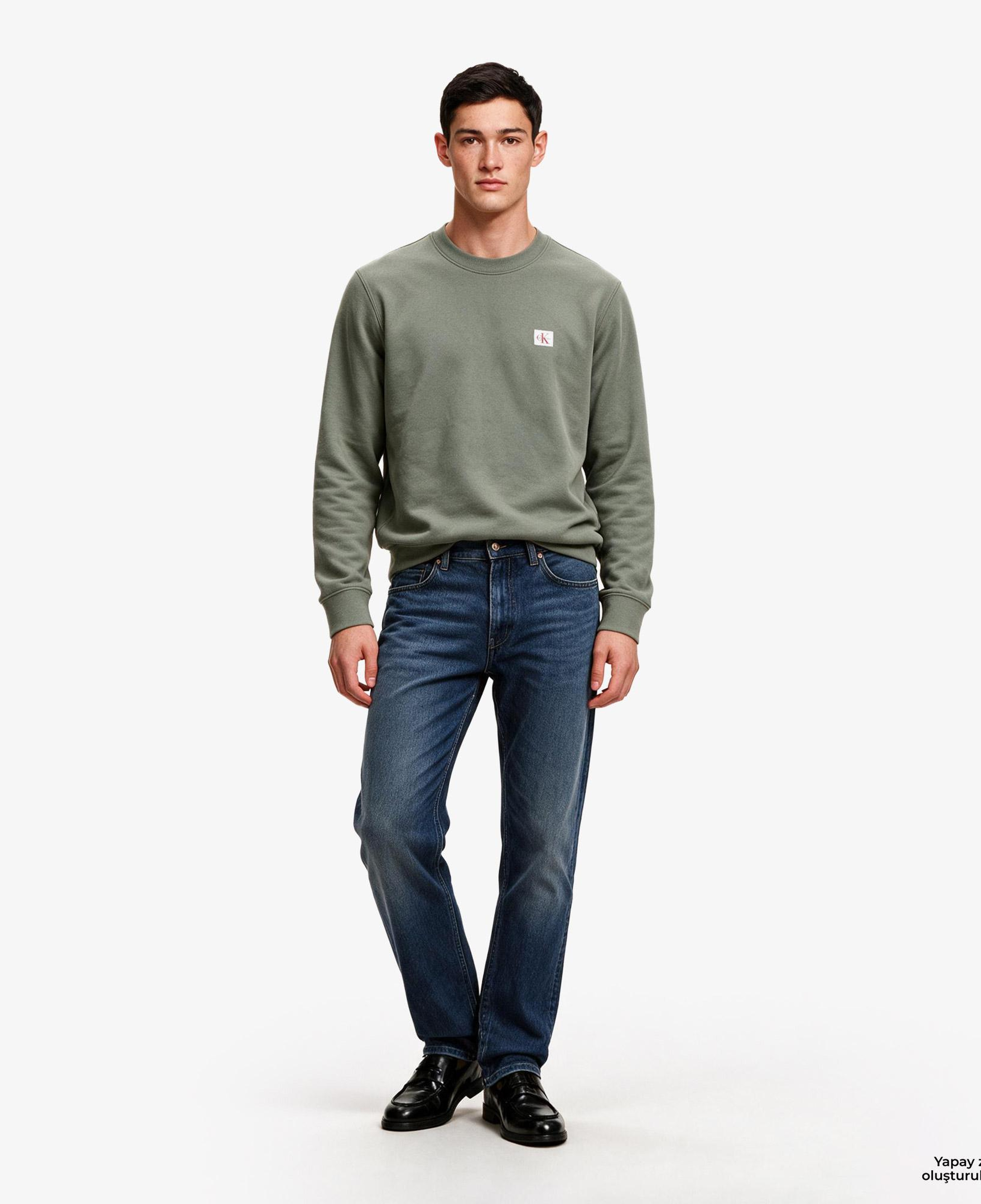 Calvin Klein Terry Woven Erkek Bej Sweatshirt