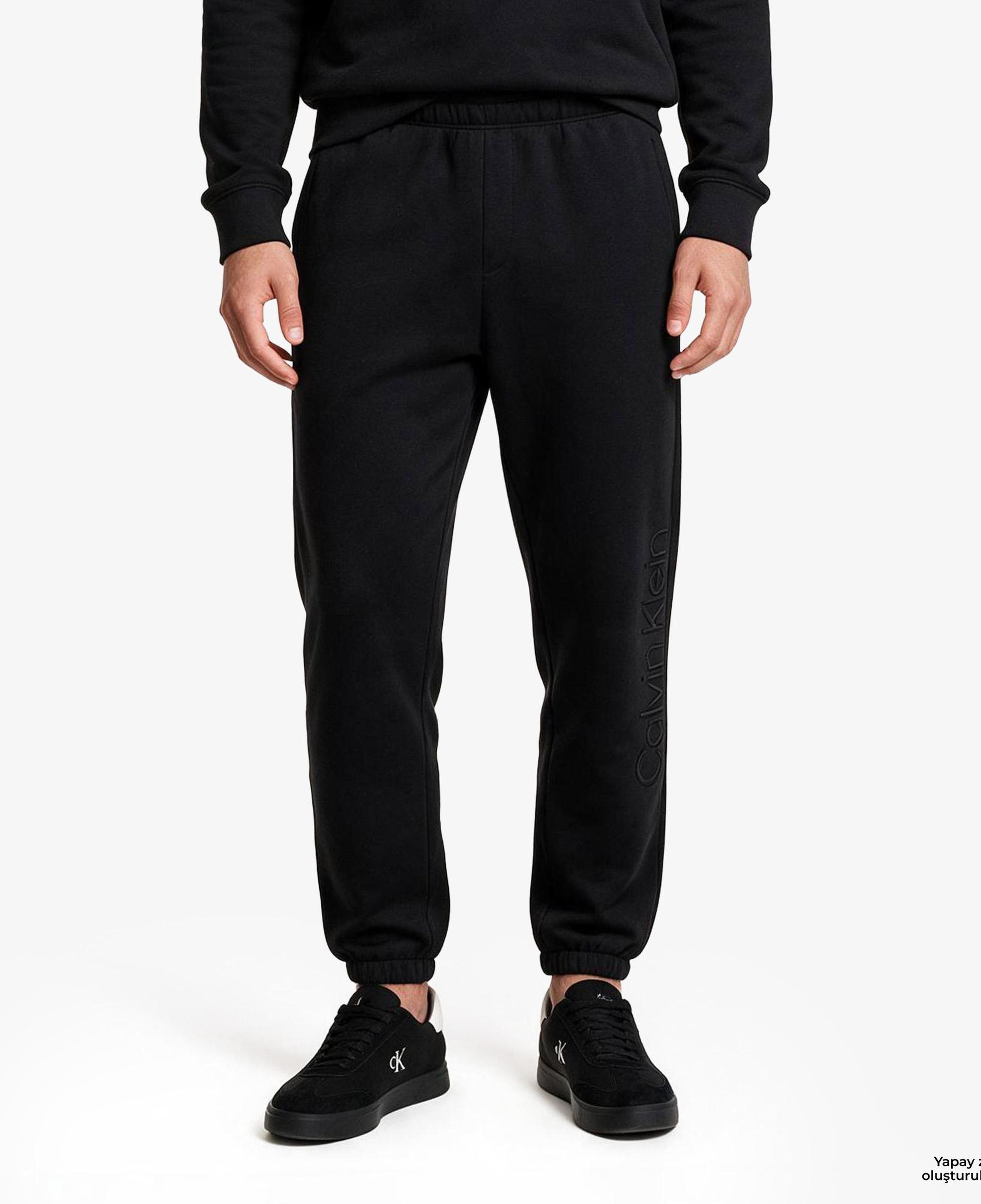 Calvin Klein Cooling Spacer Embossed Logo Erkek Siyah Eşofman Altı