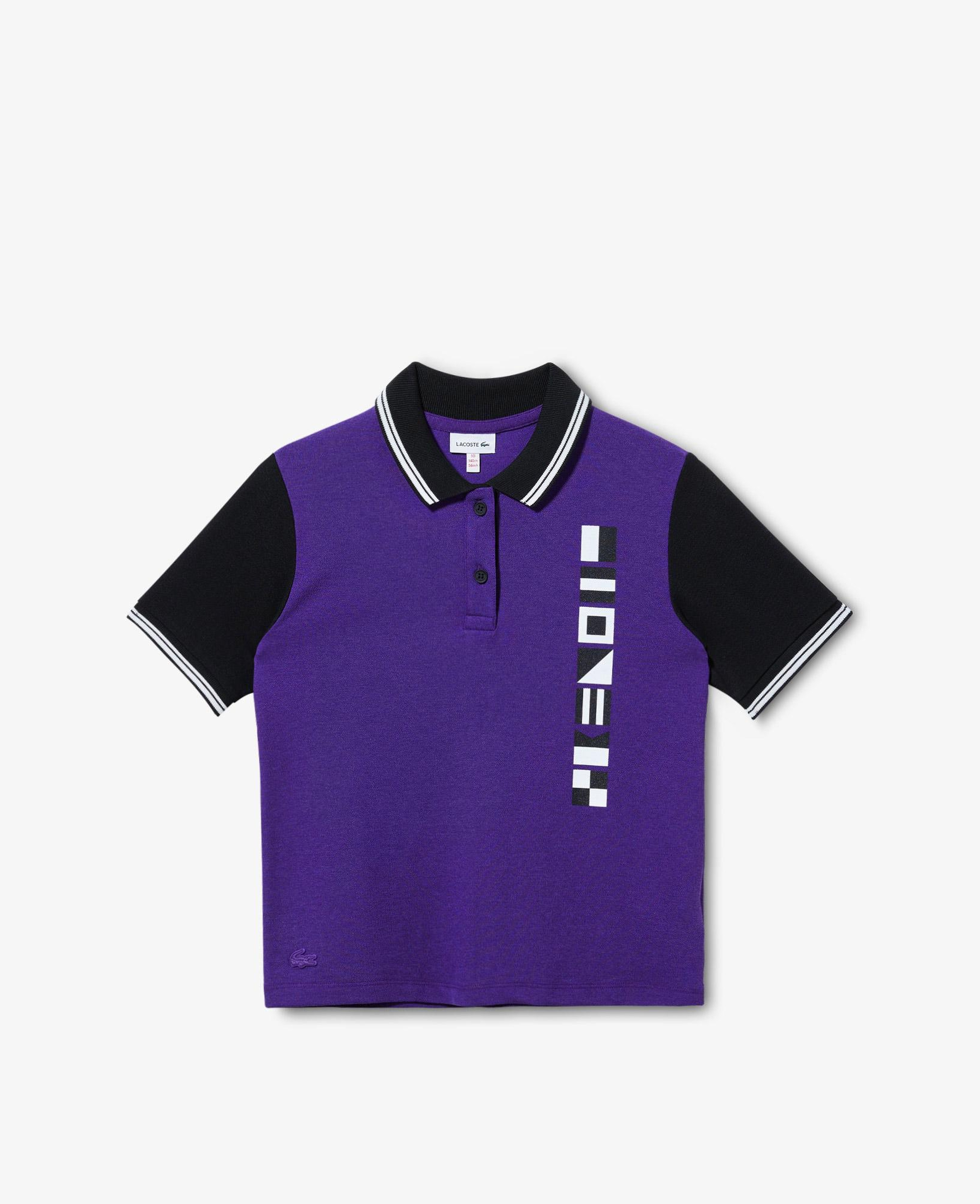 Lacoste Çocuk Renk Bloklu Mor Polo