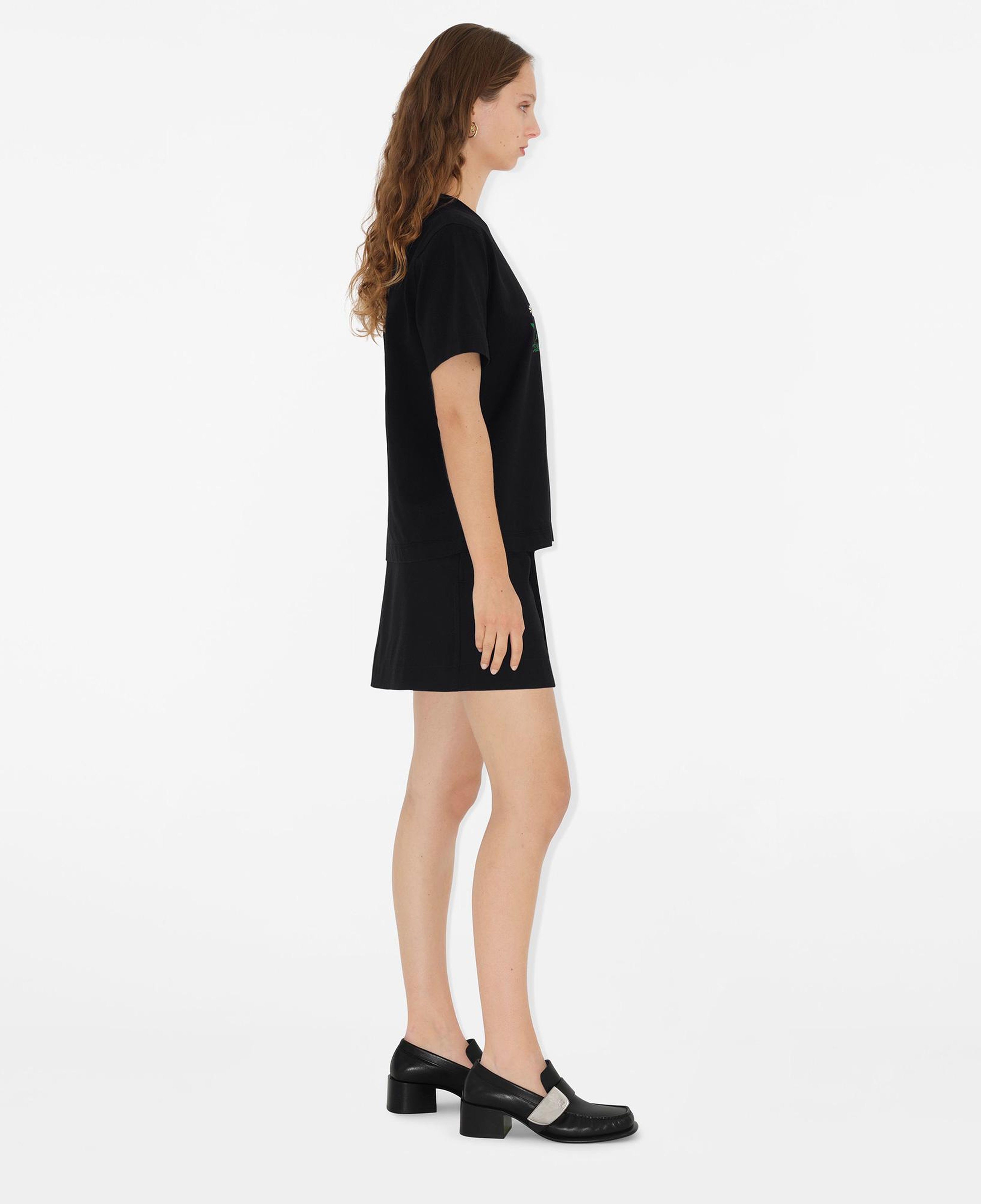 Burberry For Daisy Logo Cotton Kadın Siyah T-Shirt