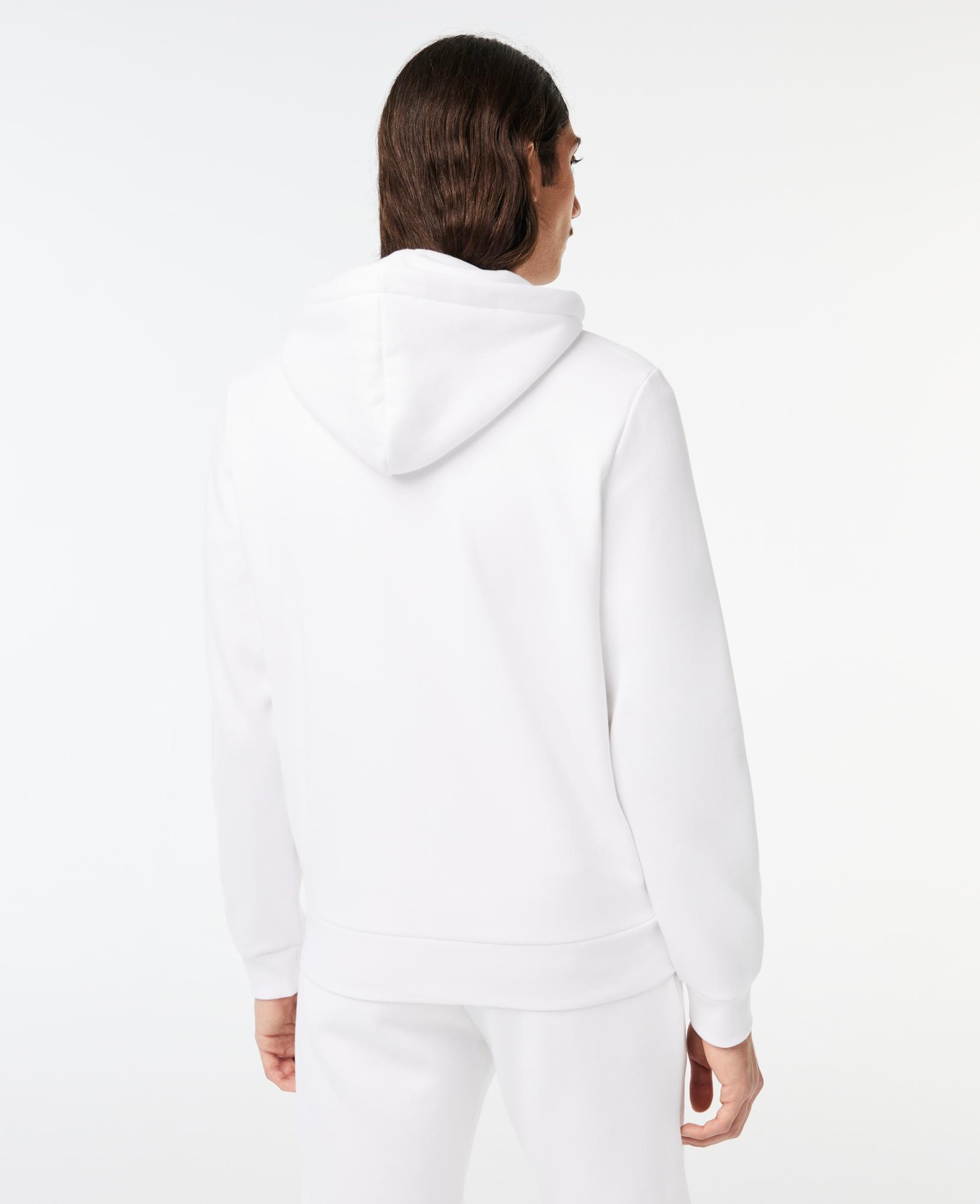 Erkek Classic Fit Fermuarlı Beyaz Sweatshirt