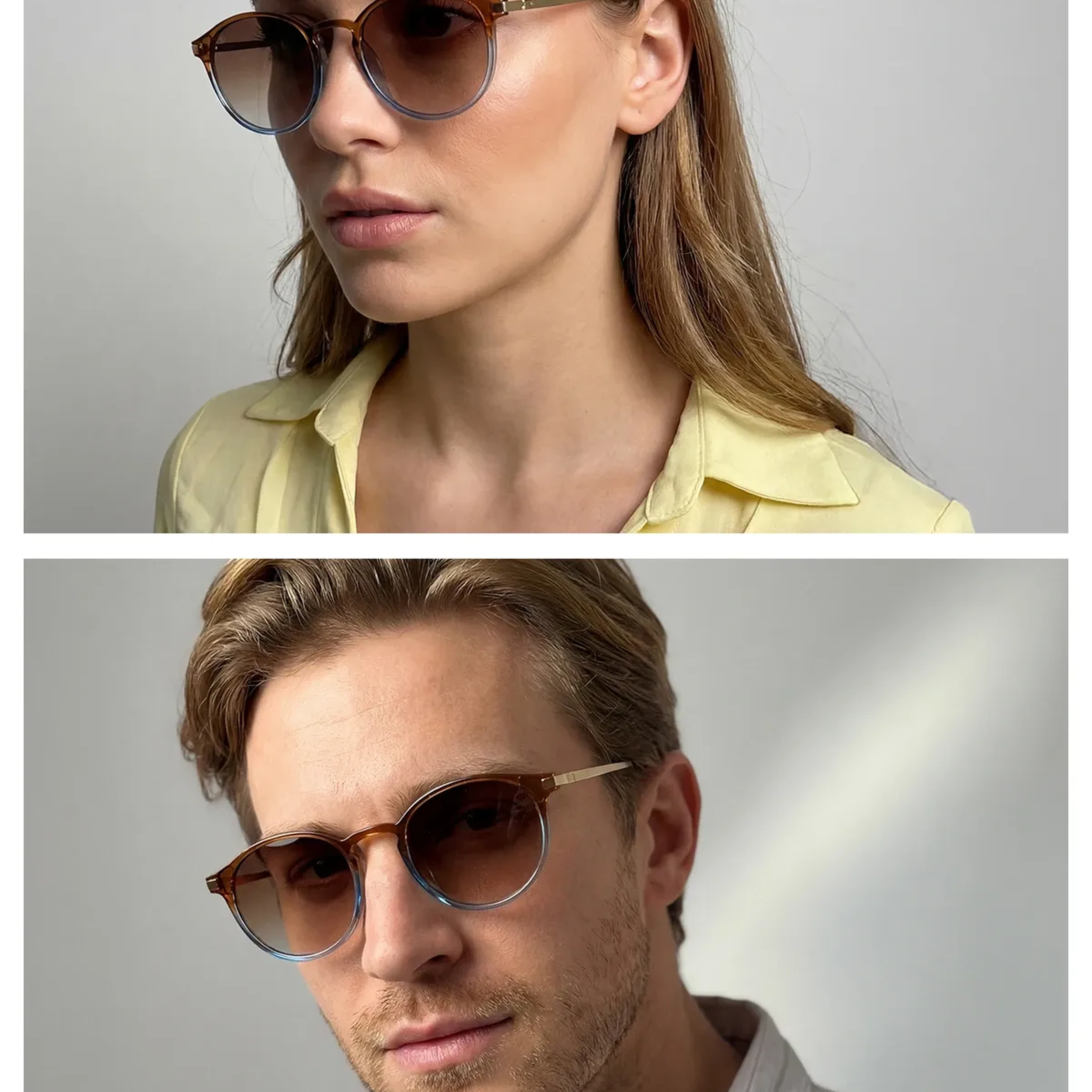 Sitrin C12 Kahverengi/Mavi Asetat Unisex Güneş Gözlüğü