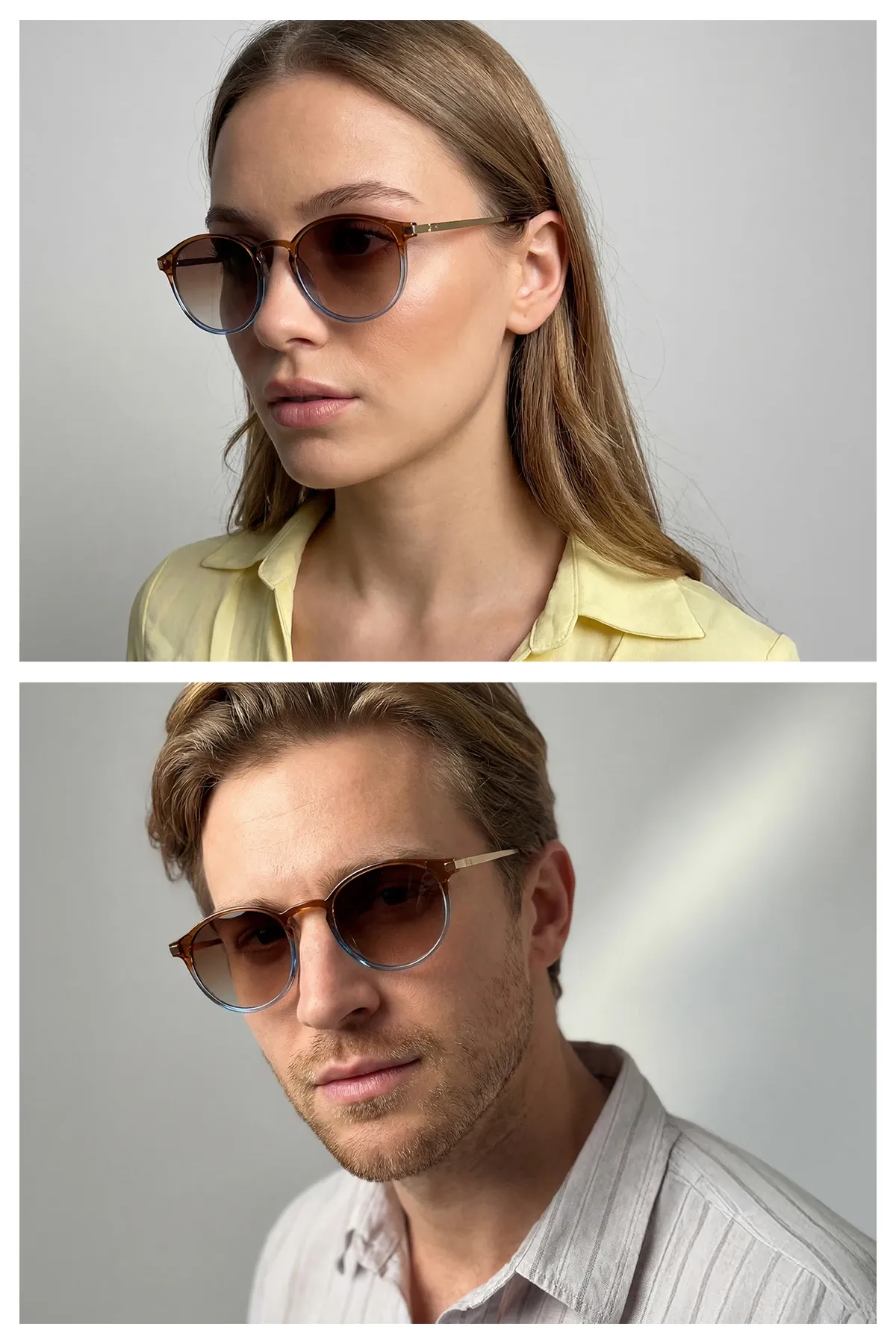 Sitrin C12 Kahverengi/Mavi Asetat Unisex Güneş Gözlüğü