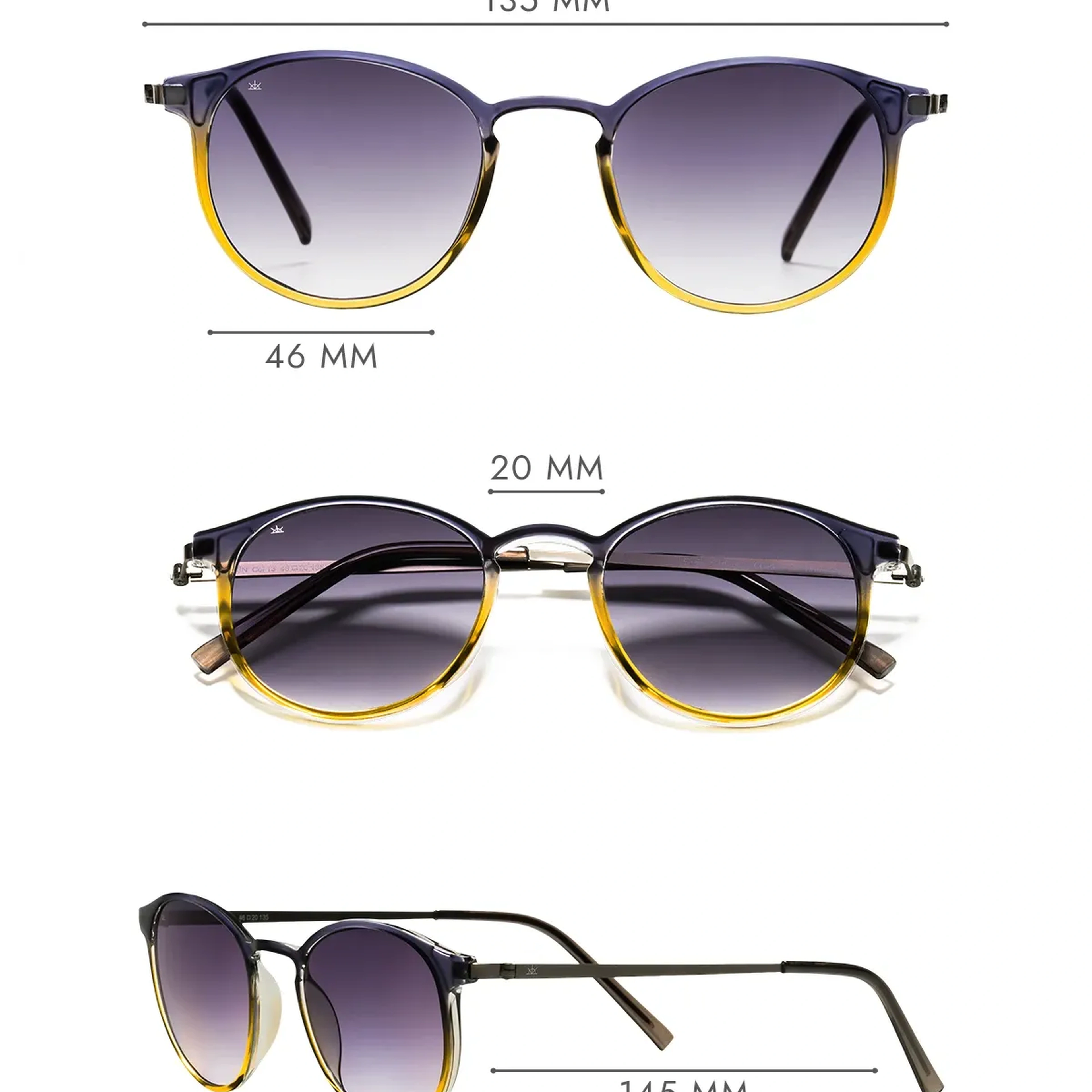 Sitrin C13 Gri/Sarı Asetat Unisex Güneş Gözlüğü