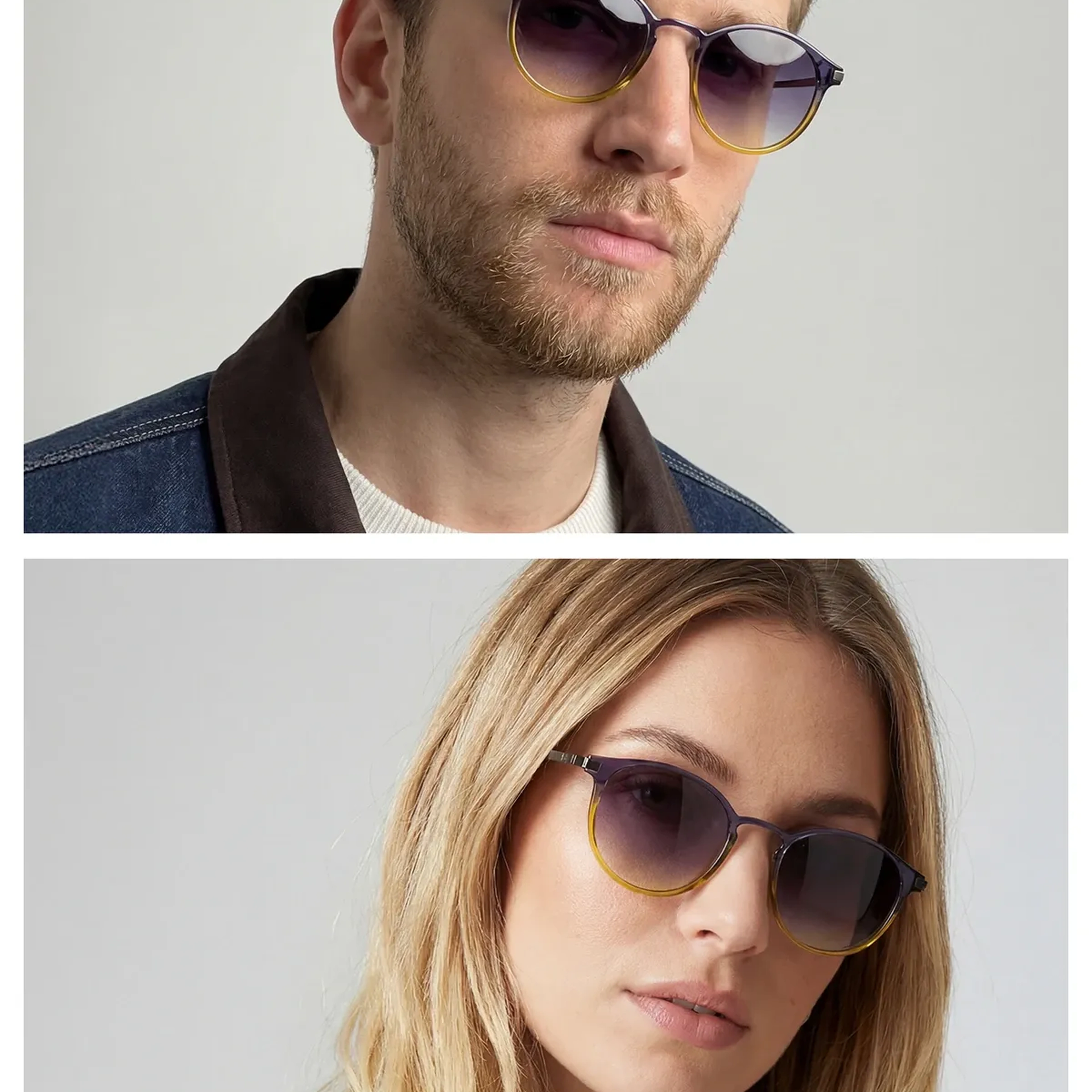 Sitrin C13 Gri/Sarı Asetat Unisex Güneş Gözlüğü