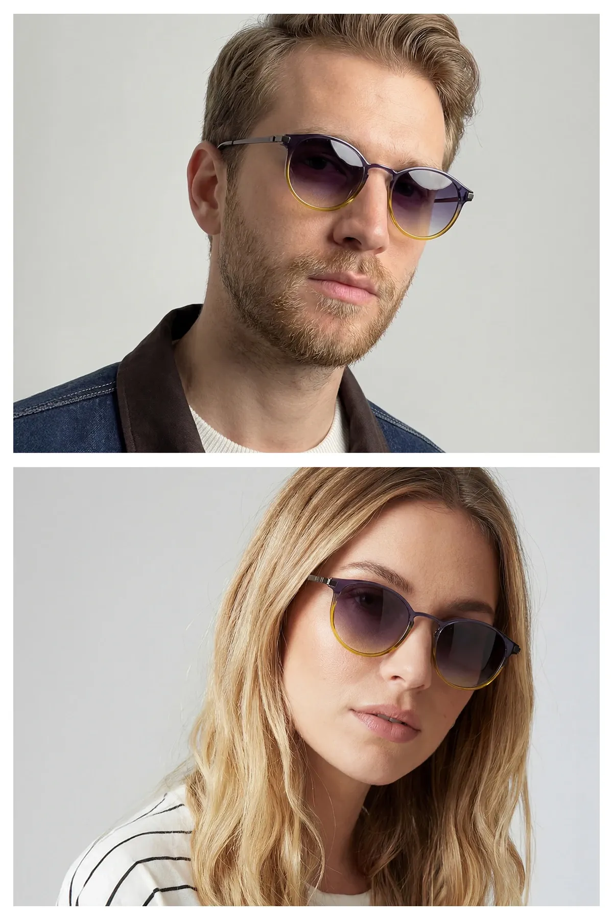 Sitrin C13 Gri/Sarı Asetat Unisex Güneş Gözlüğü