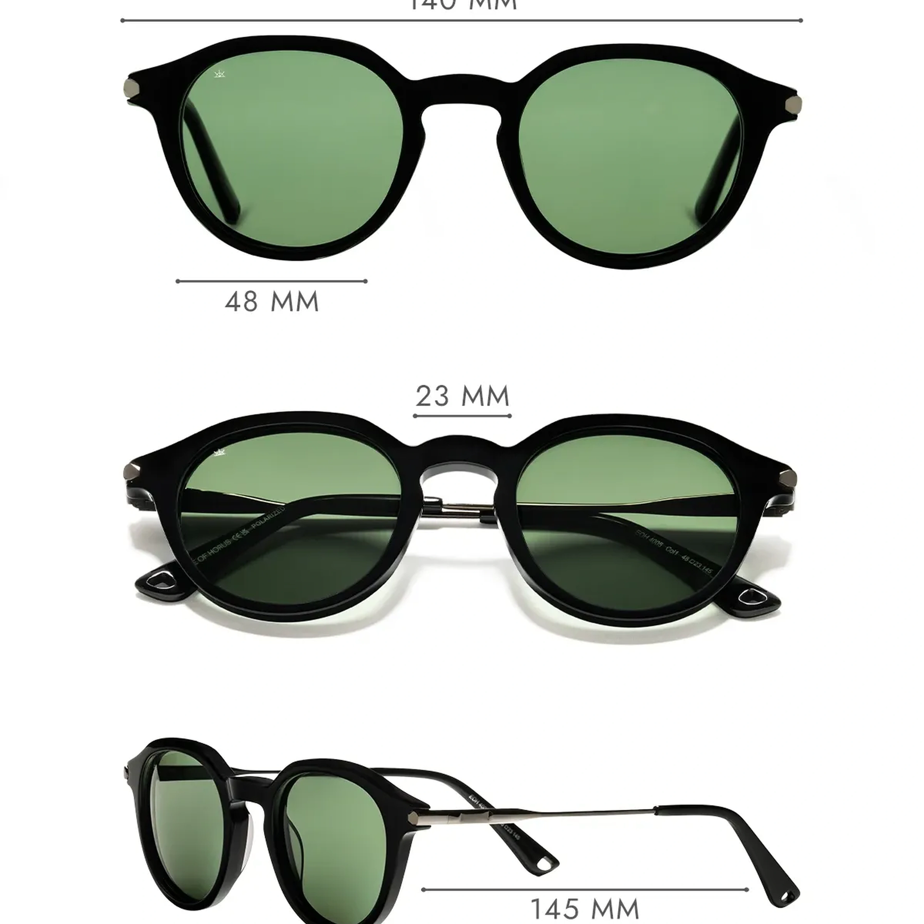 EOH4005 C1 Siyah Asetat Unisex Güneş Gözlüğü
