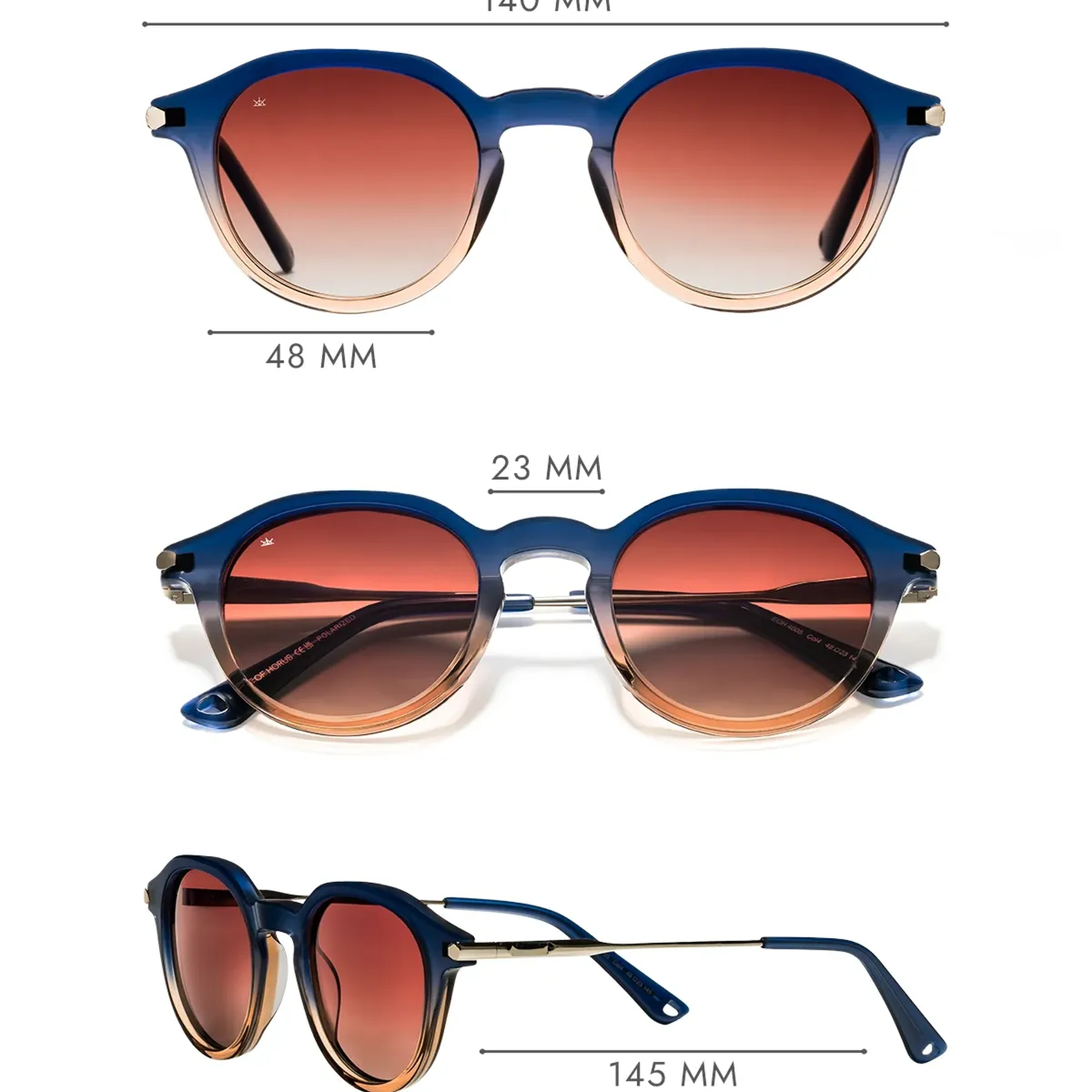 EOH4005 C4 Lacivert Degrade Asetat Unisex Güneş Gözlüğü