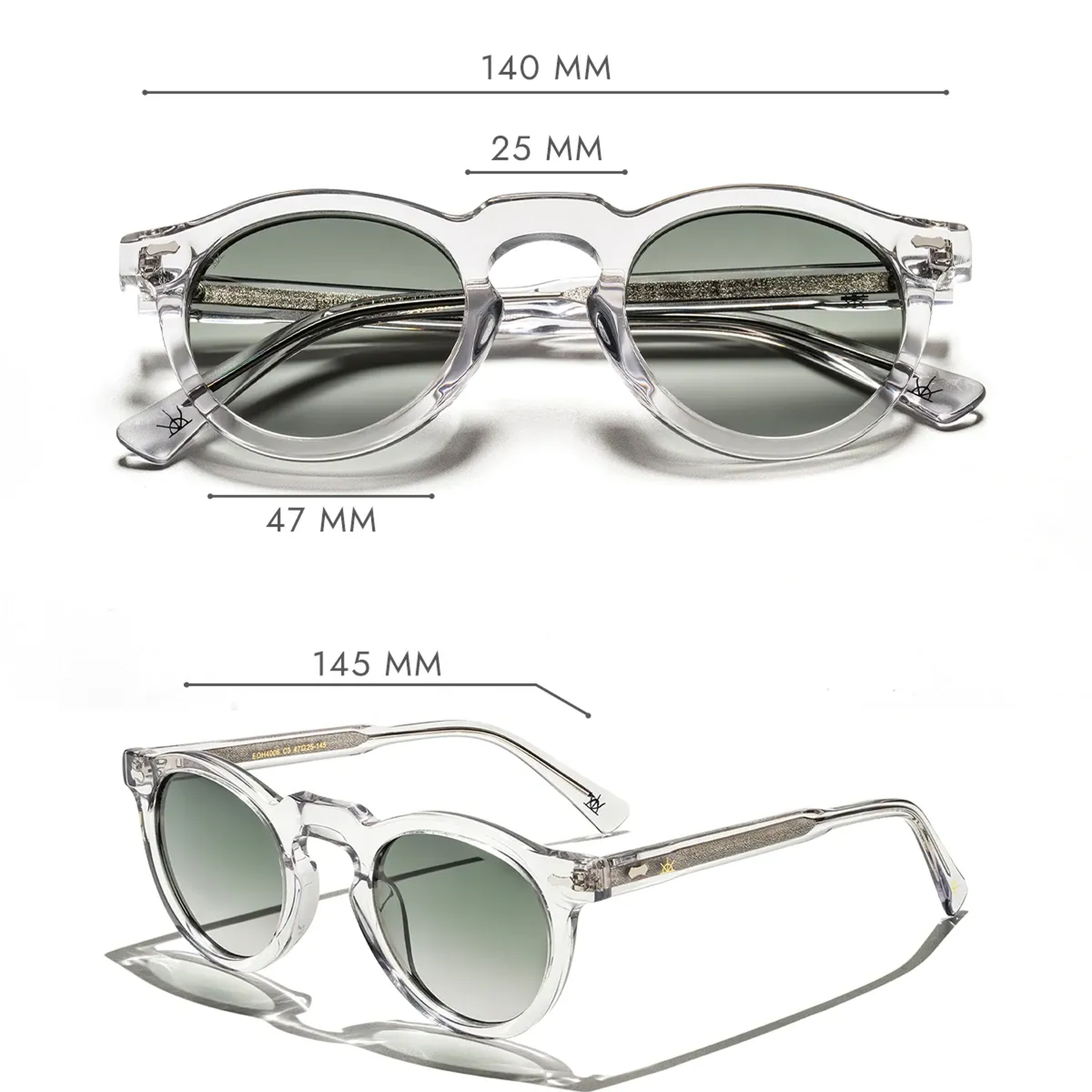 EOH4006 C3 Açık Gri Asetat Unisex Güneş Gözlüğü