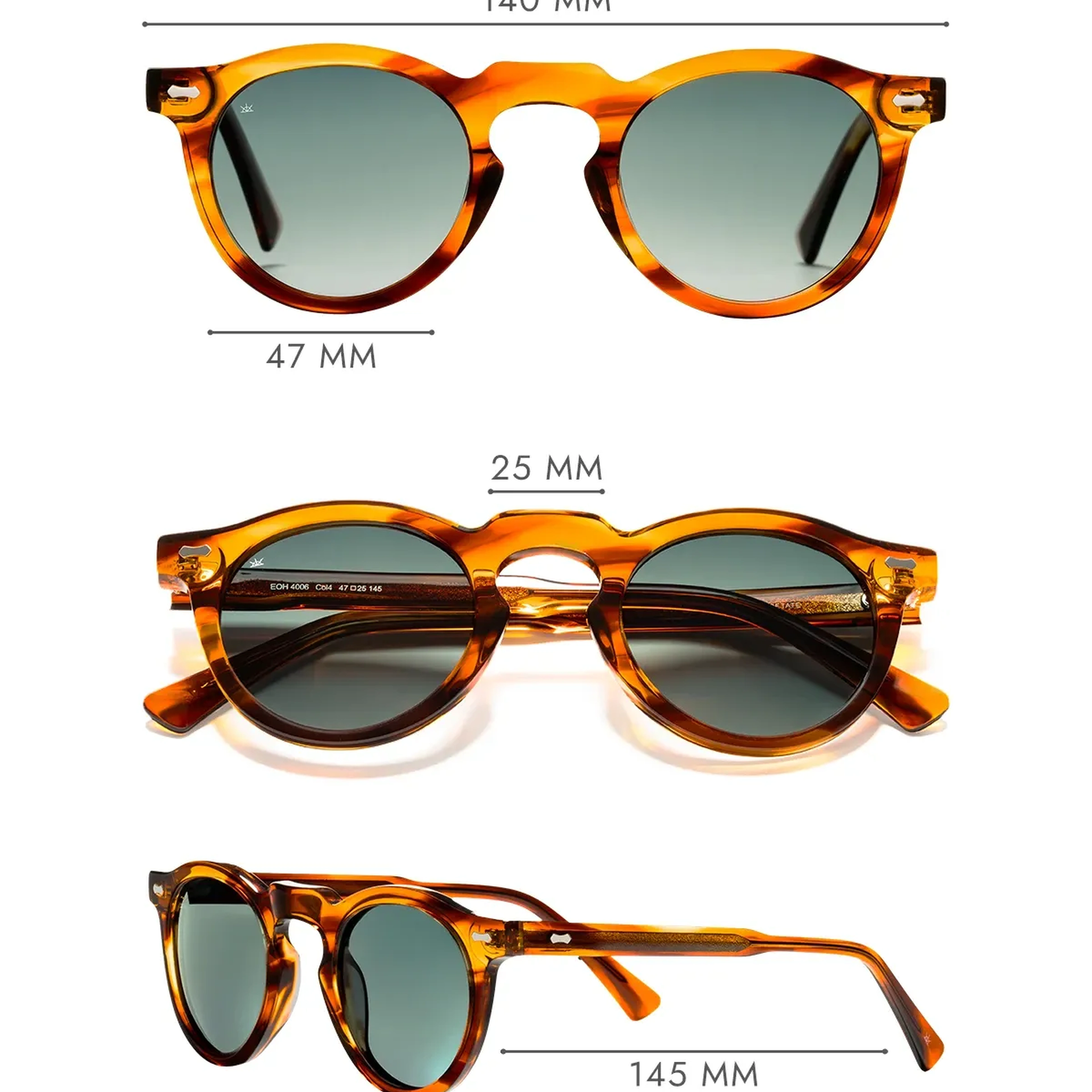 EOH4006 C4 Amber Asetat Unisex Güneş Gözlüğü