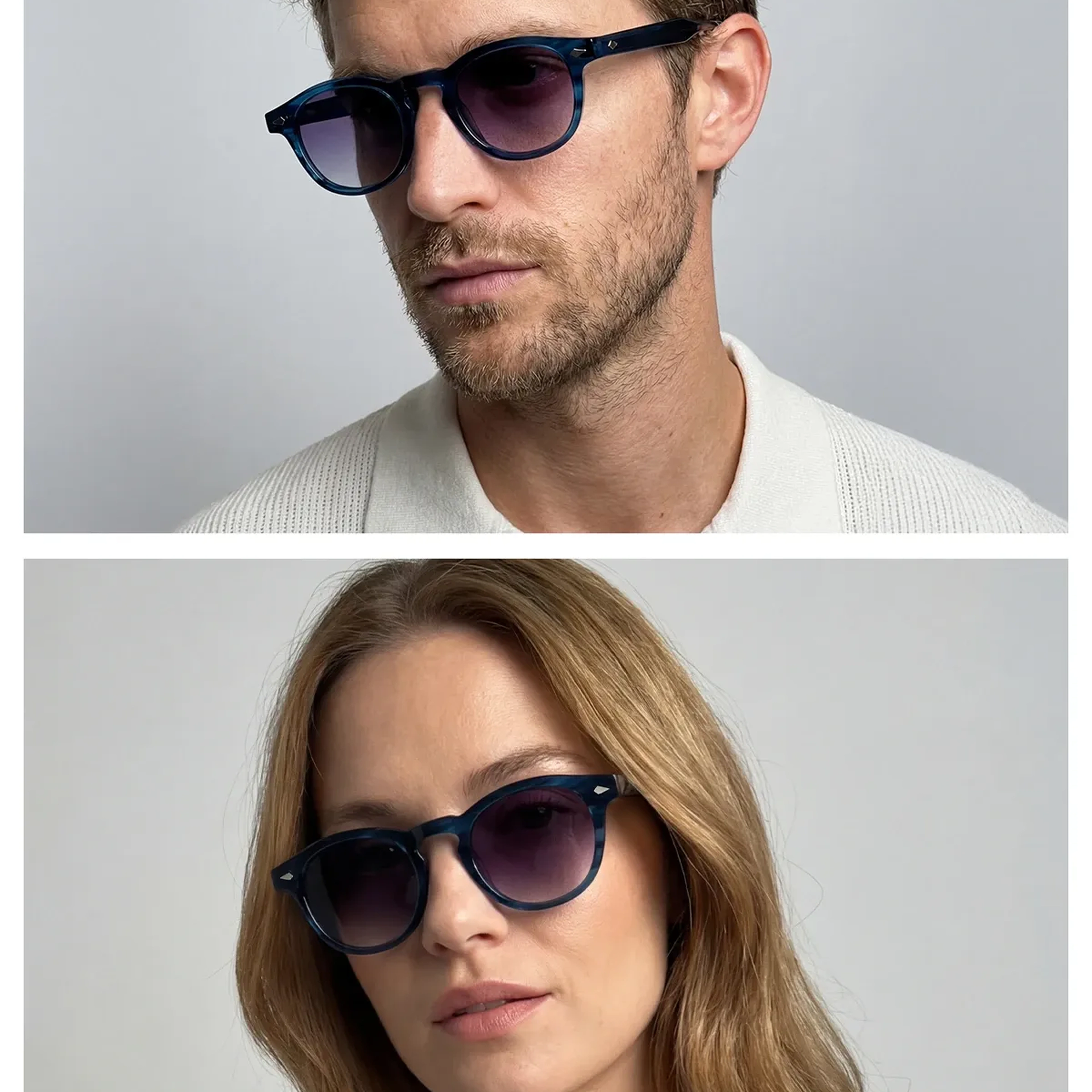 EOH4007 C5 Sedefli Lacivert Asetat Unisex Güneş Gözlüğü