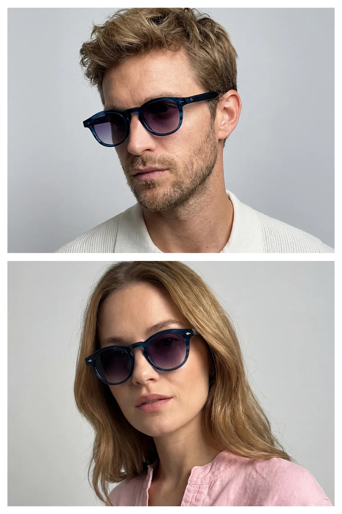 EOH4007 C5 Sedefli Lacivert Asetat Unisex Güneş Gözlüğü