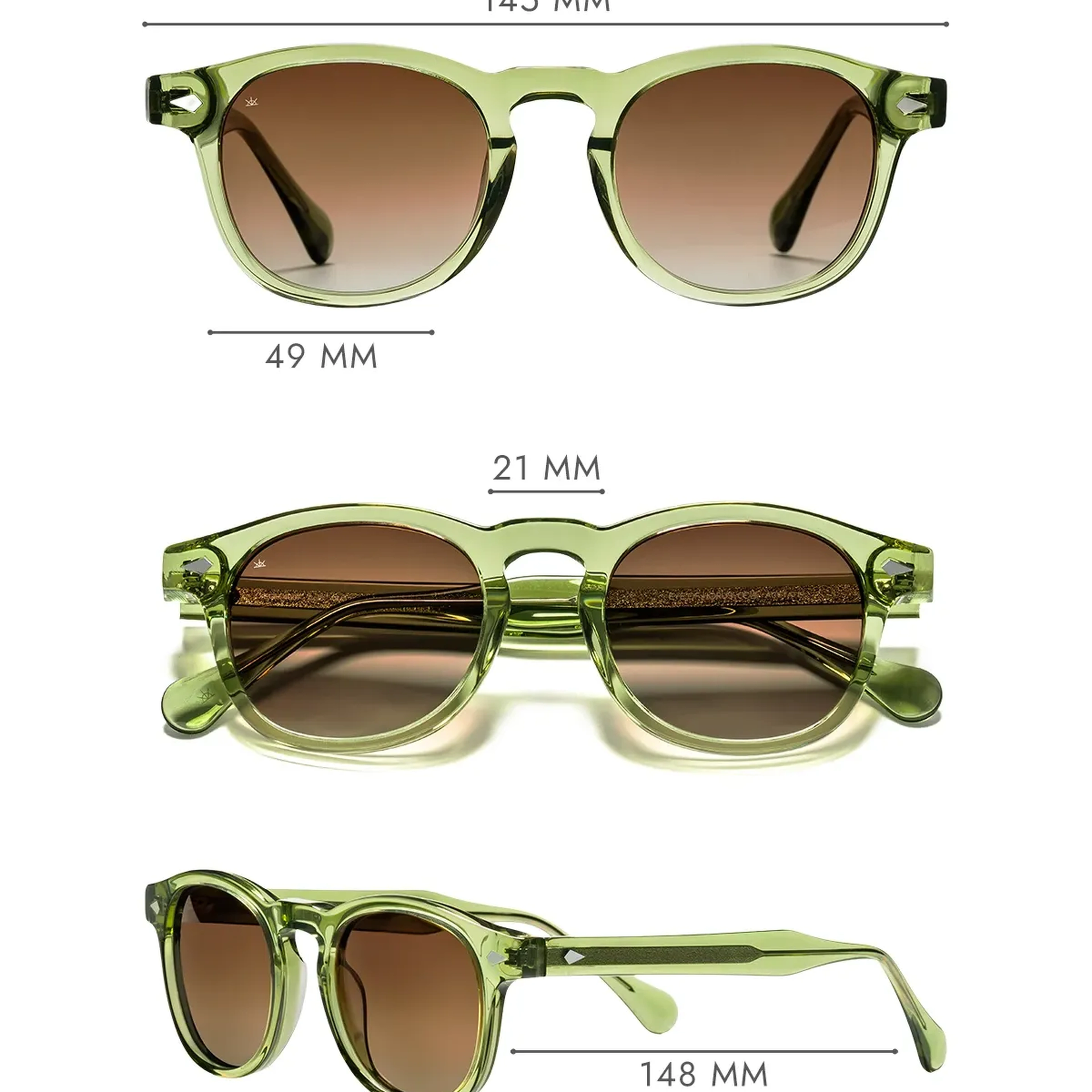 EOH4007 C6 Haki Asetat Unisex Güneş Gözlüğü