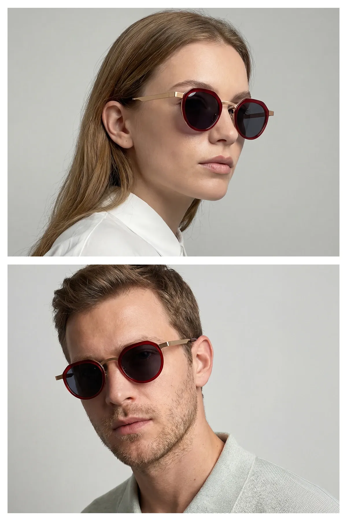 EOH4008 C2 Kırmızı/Sarı Metal Unisex Güneş Gözlüğü
