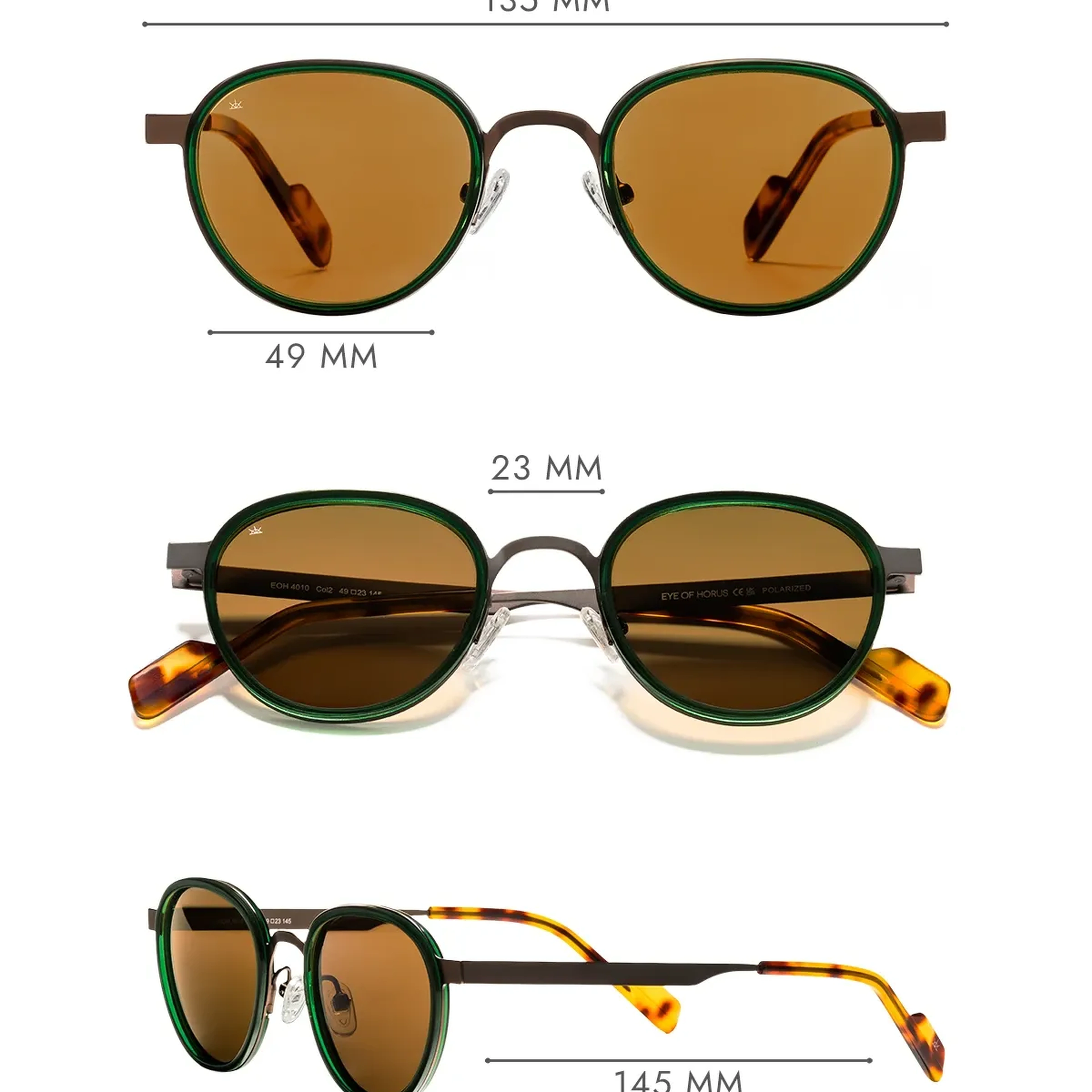 EOH4010 C2 Yeşil/Kahverengi Metal Unisex Güneş Gözlüğü