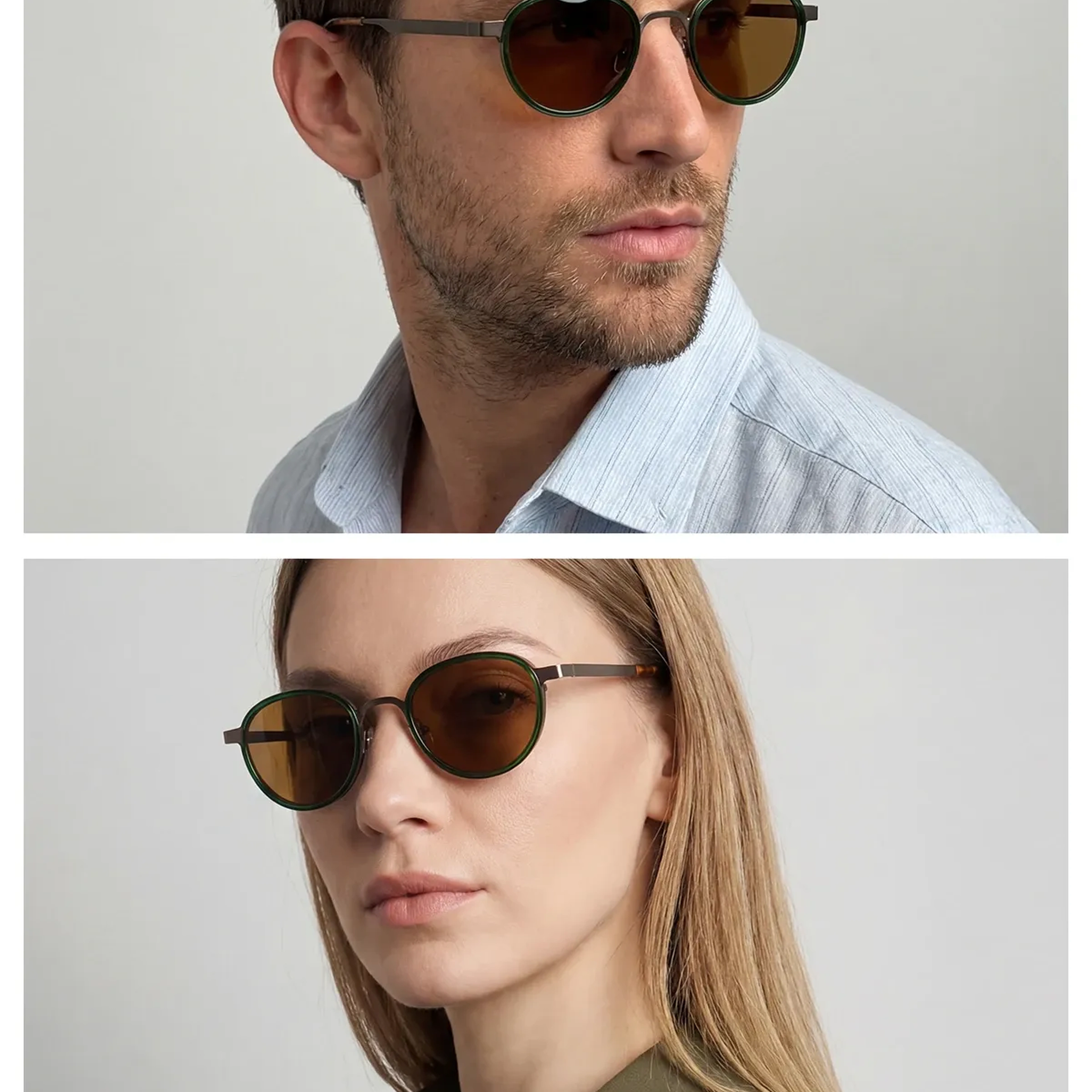 EOH4010 C2 Yeşil/Kahverengi Metal Unisex Güneş Gözlüğü