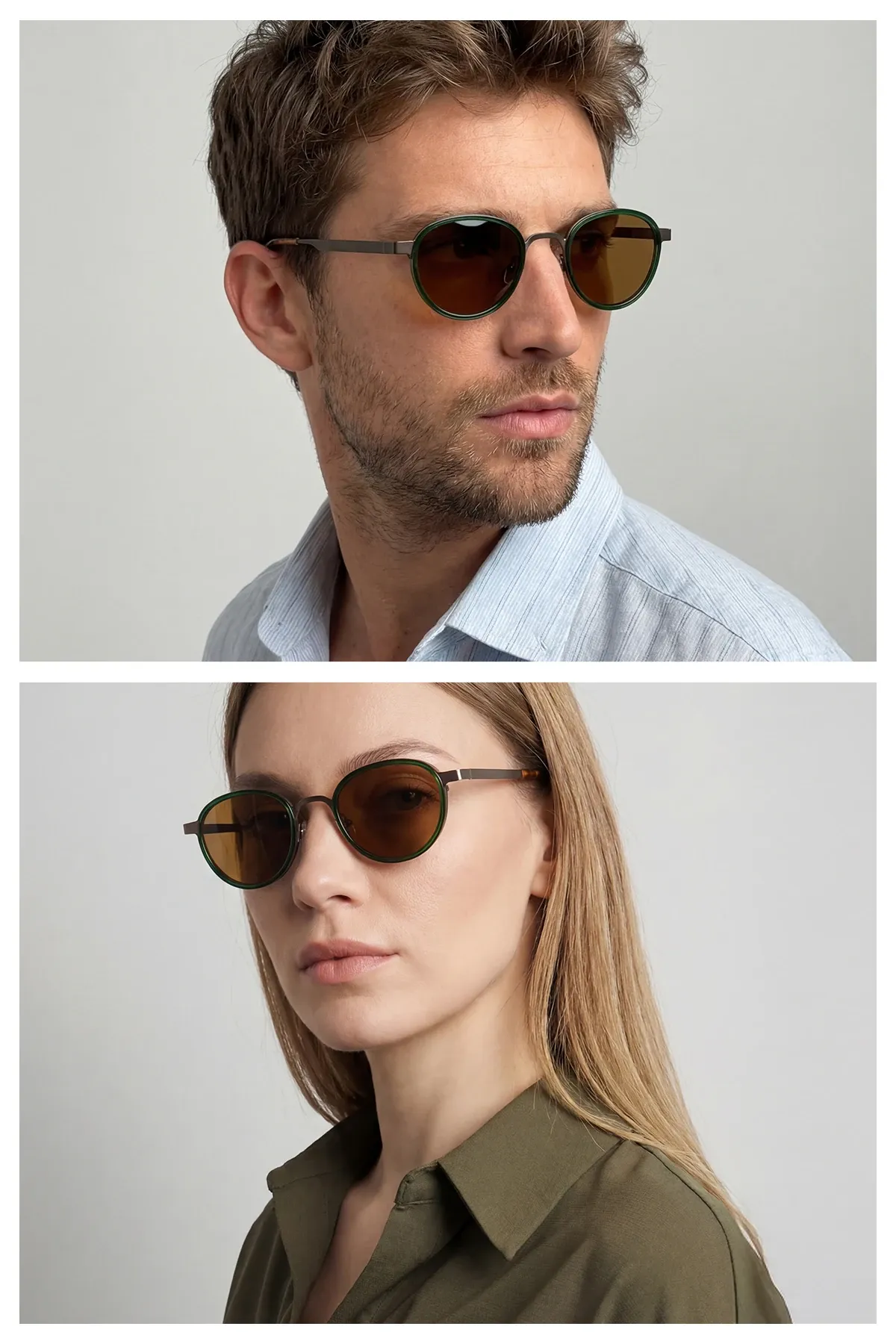 EOH4010 C2 Yeşil/Kahverengi Metal Unisex Güneş Gözlüğü