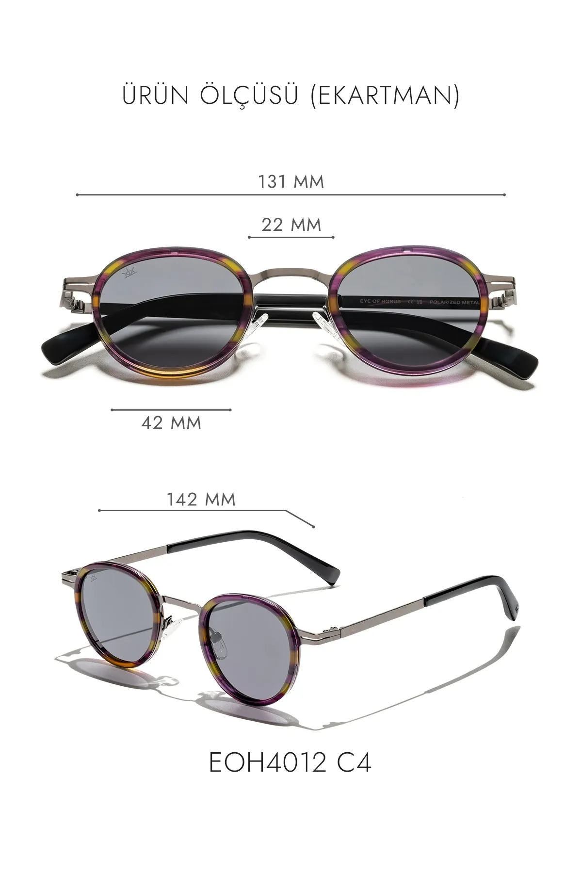 EOH4012 C4 Gri Metal Unisex Güneş Gözlüğü