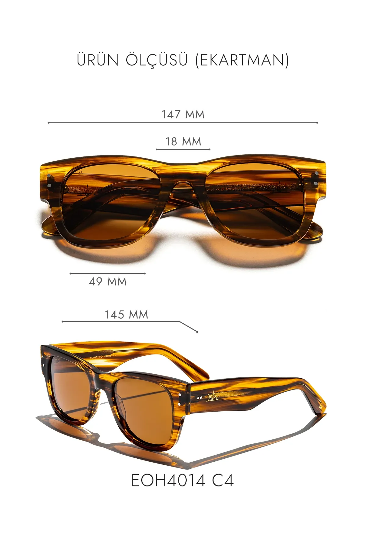 EOH4014 C4 Amber Asetat Unisex Güneş Gözlüğü