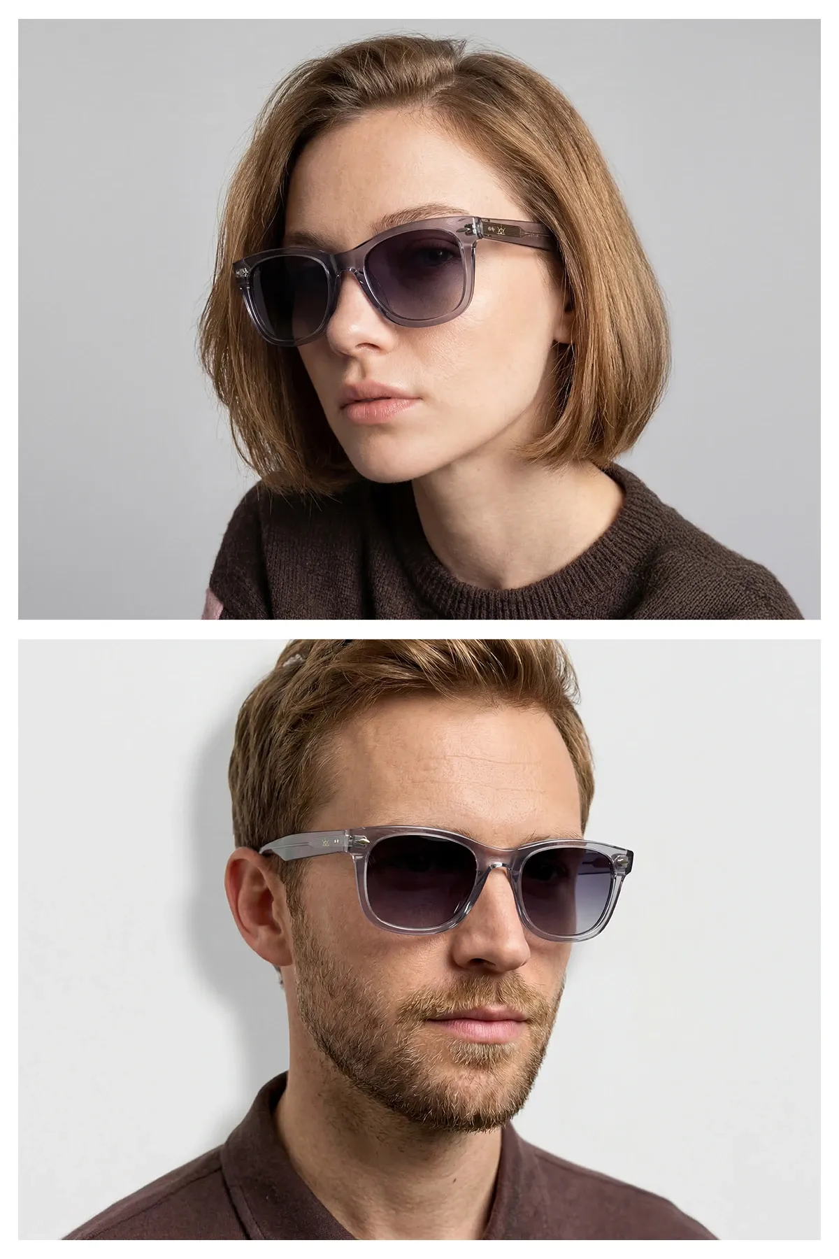 EOH4021 C2 Açık Gri Asetat Unisex Güneş Gözlüğü