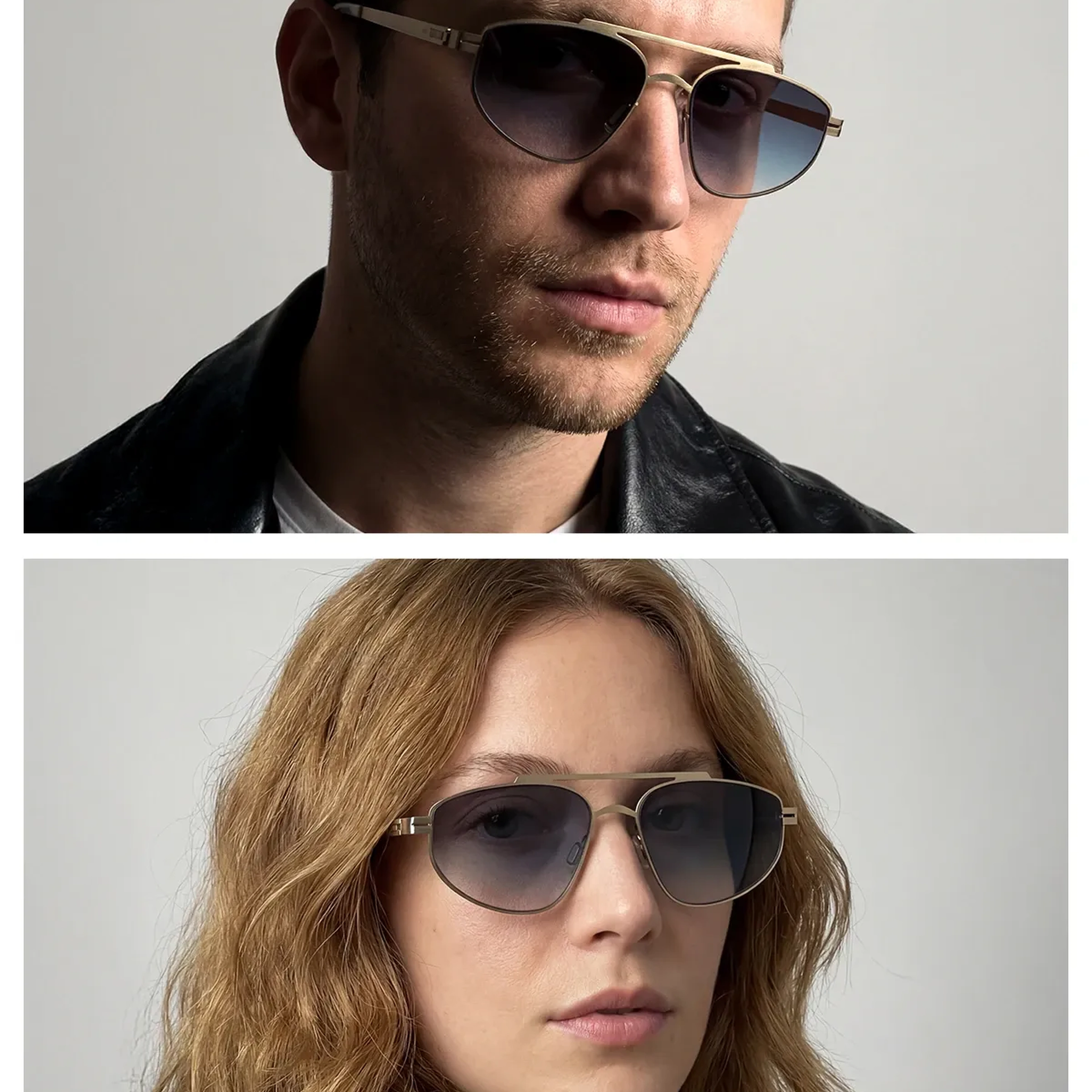 EOH5002 C3 Kahverengi Ultra Hafif Metal Geometrik Unisex Güneş Gözlüğü