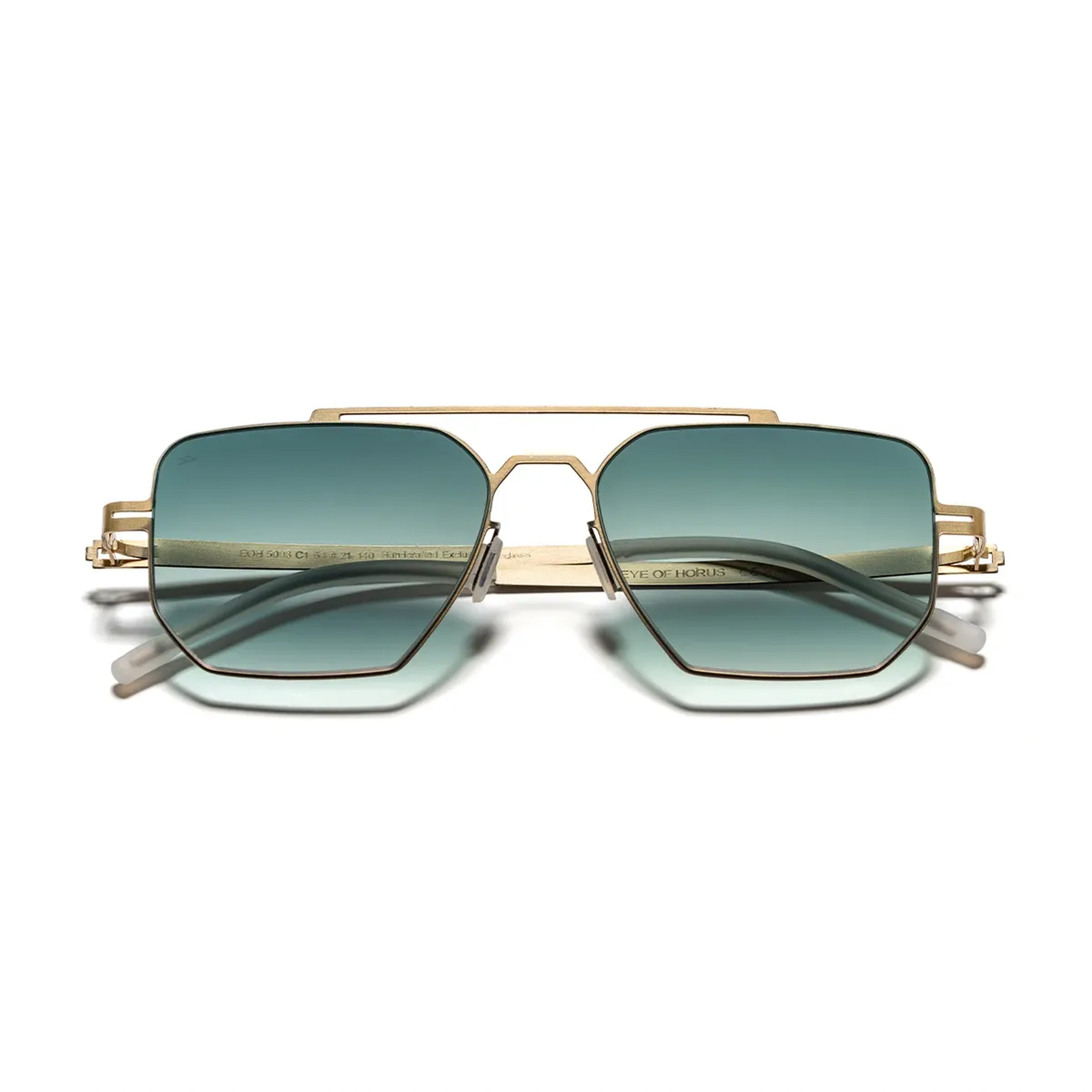 EOH5003 C1 Yeşil Degrade Ultra Hafif Metal Geometrik Unisex Güneş Gözlüğü