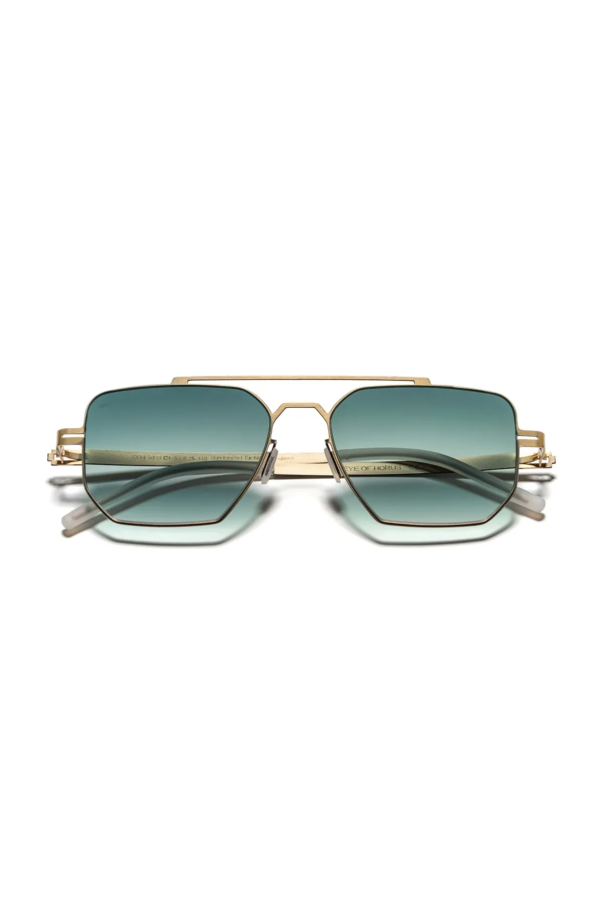 EOH5003 C1 Yeşil Degrade Ultra Hafif Metal Geometrik Unisex Güneş Gözlüğü