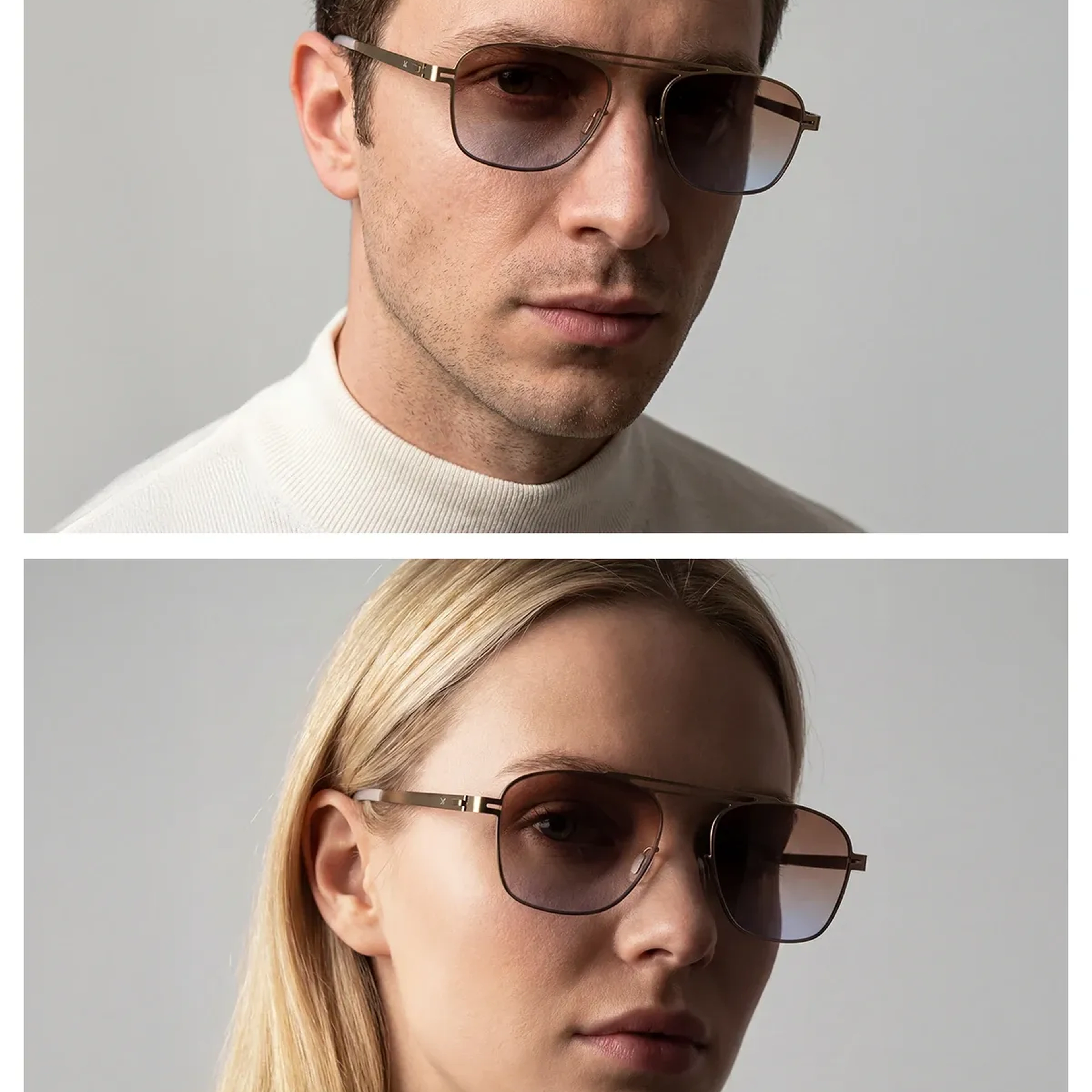 EOH5004 C3 Kahverengi Ultra Hafif Metal Kare Unisex Güneş Gözlüğü