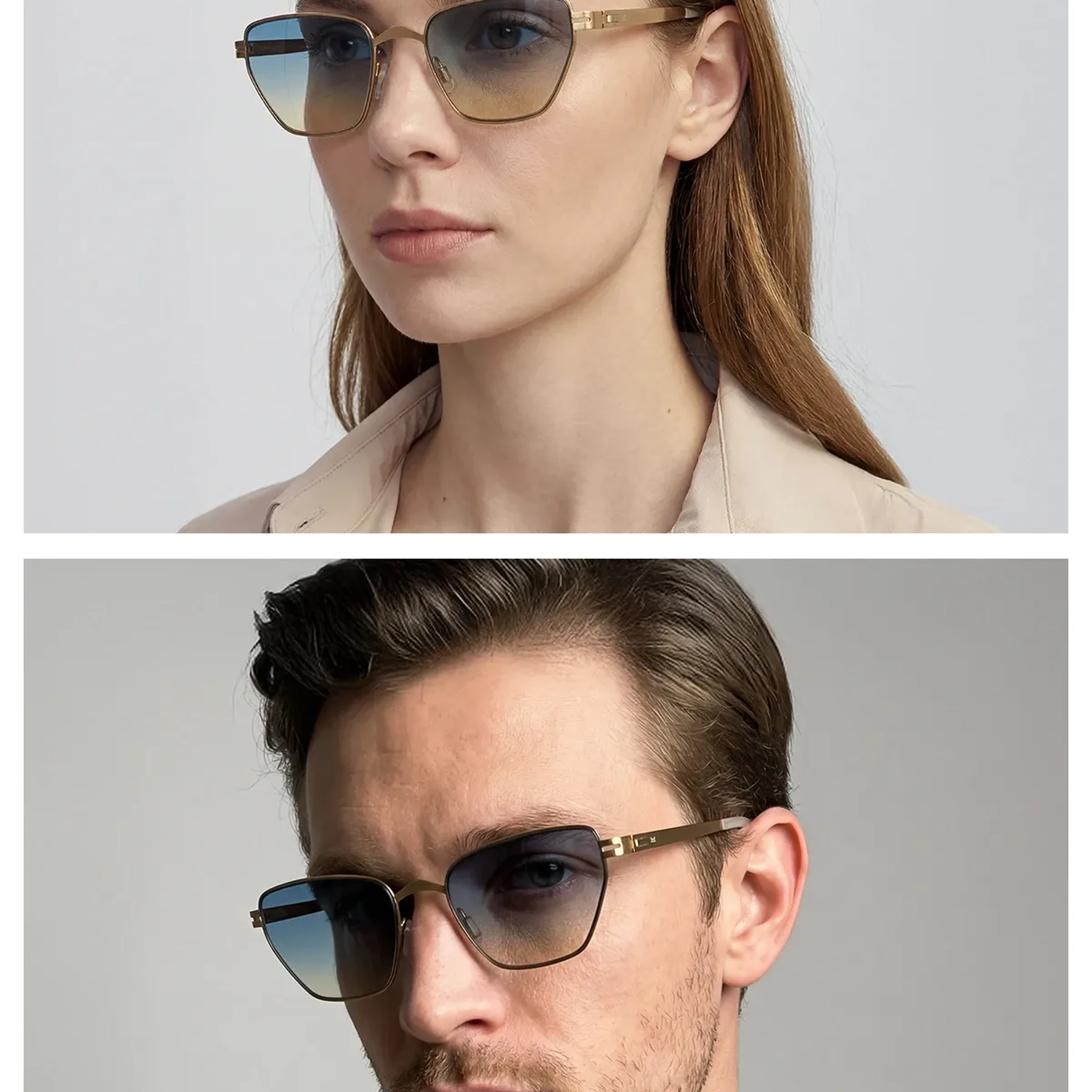 EOH5005 C3 Sarı Ultra Hafif Metal Unisex Cat Eye Güneş Gözlüğü