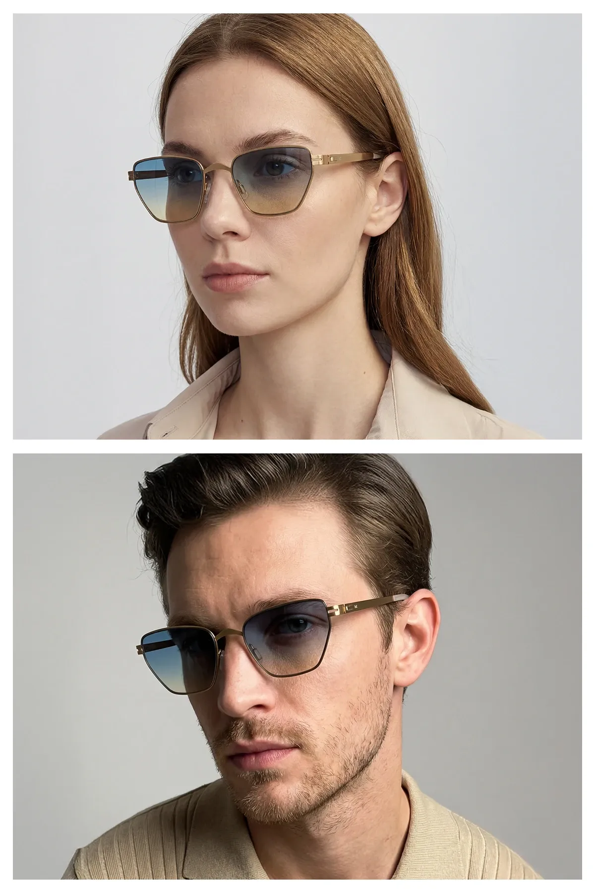 EOH5005 C3 Sarı Ultra Hafif Metal Unisex Cat Eye Güneş Gözlüğü