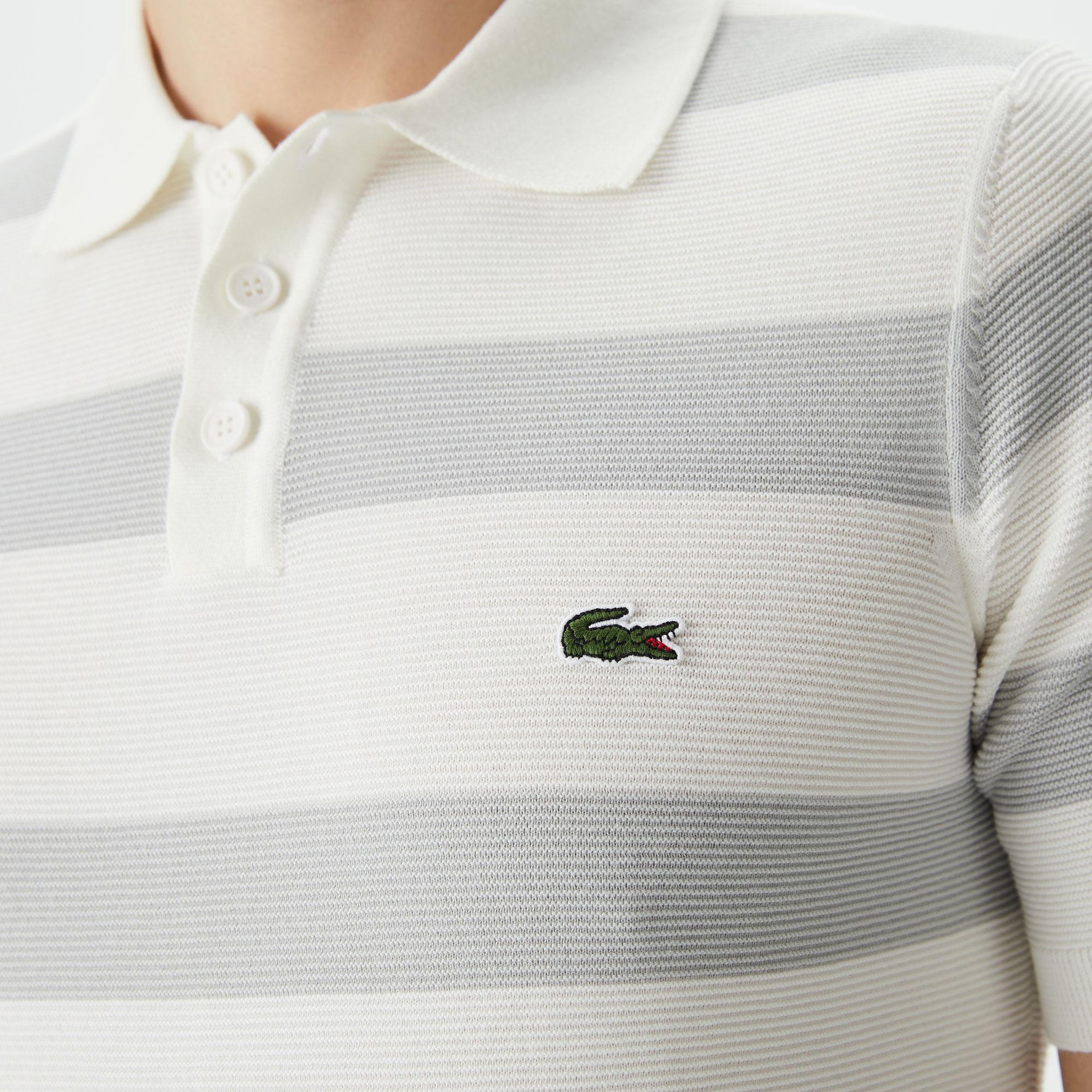 Erkek Regular Fit Kısa Kollu Polo Yaka Gri Triko