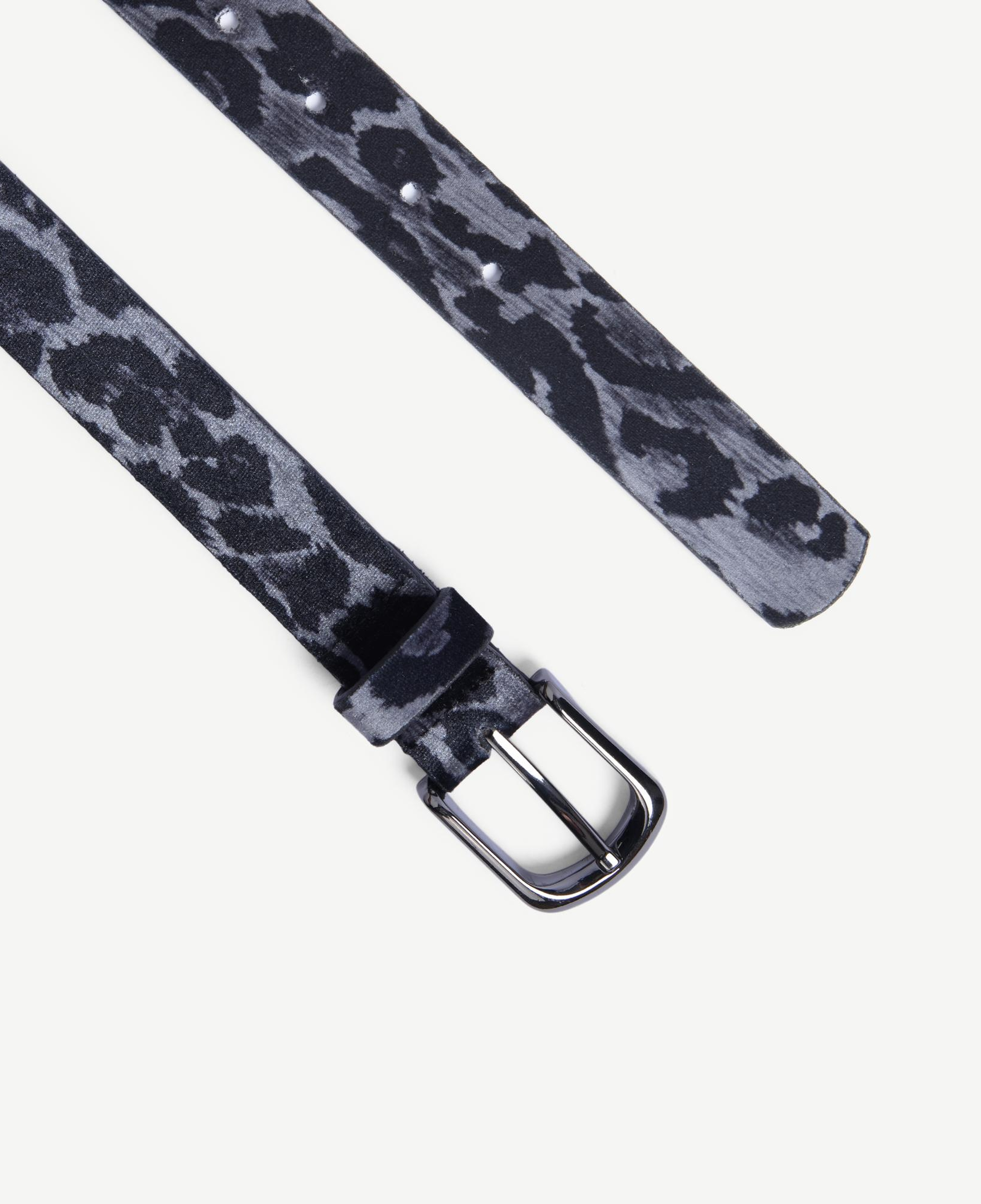 YARGICI Soyut Leopar Baskılı Kadife Pantolon Kemeri