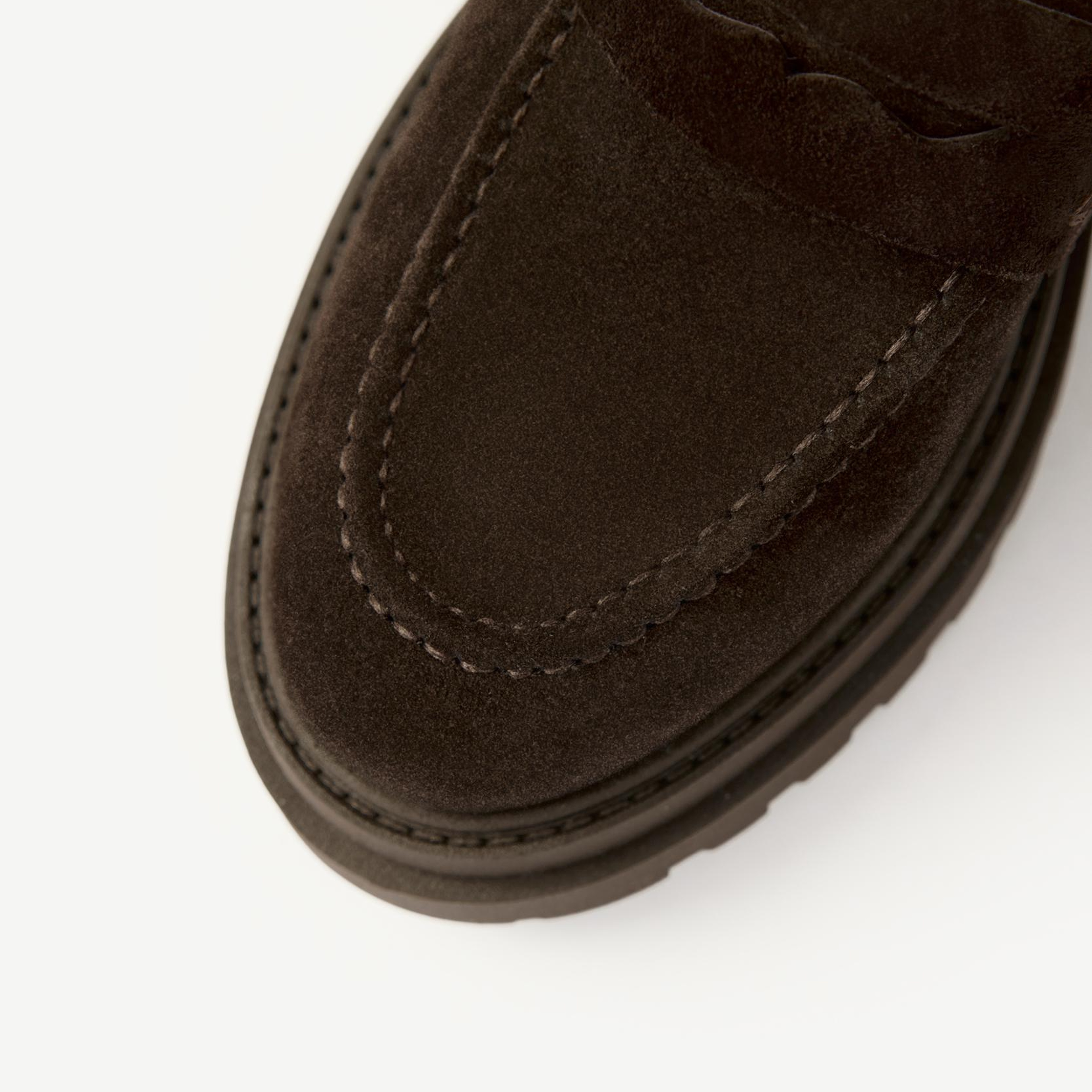 YARGICI Kalın Tabanlı Süet Kürklü Loafer