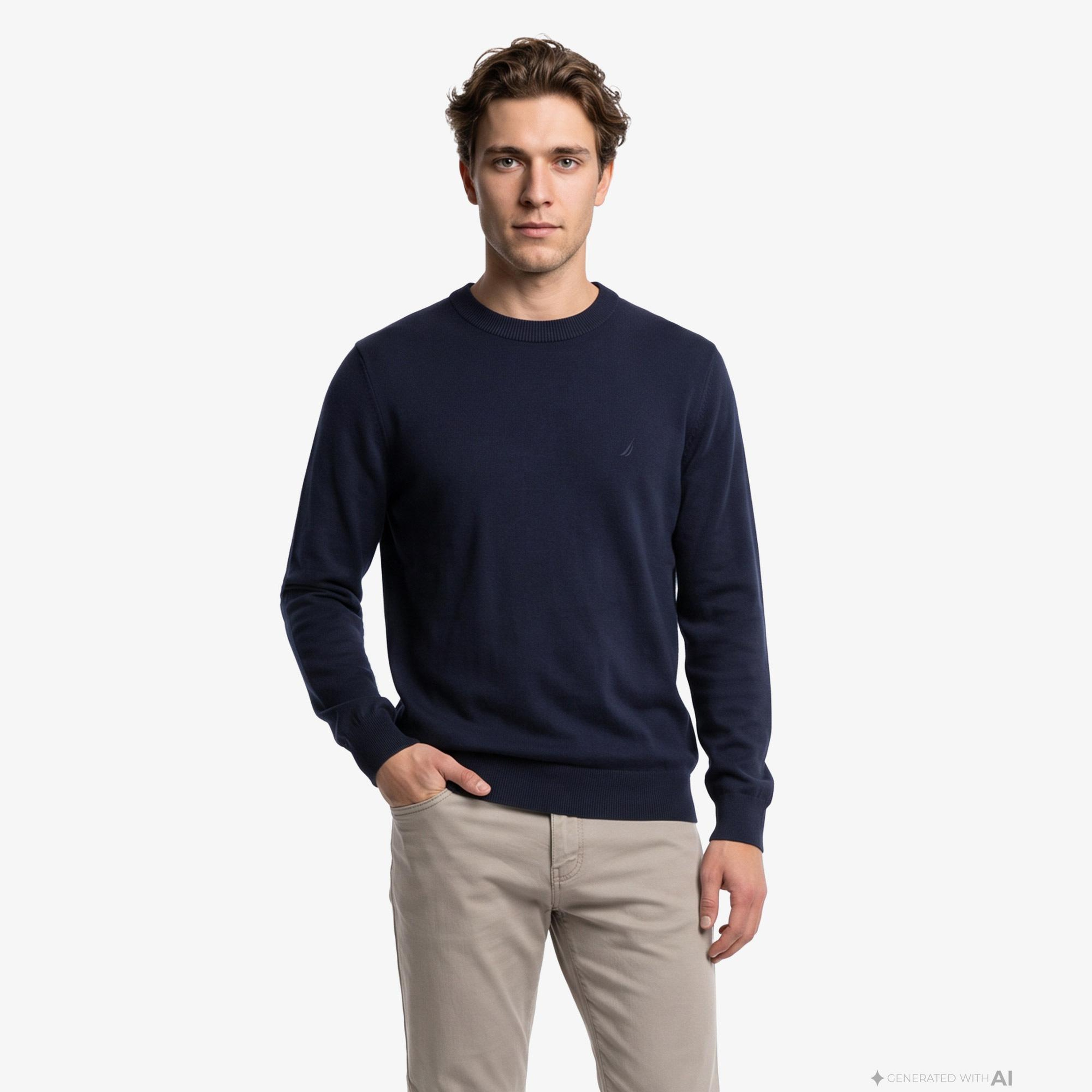 Nautica Erkek Lacivert Regular Fit Triko