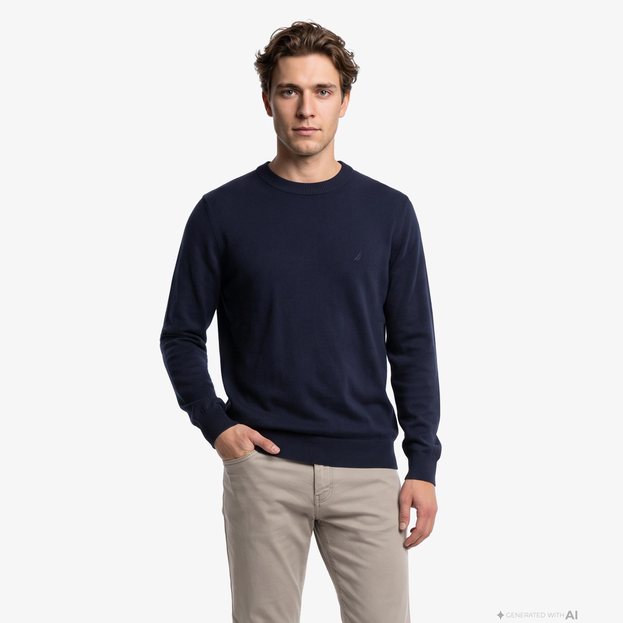 Nautica Erkek Lacivert Regular Fit Triko